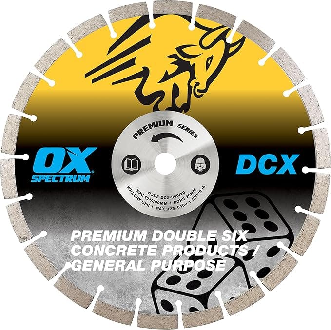 OX Double Six Diamond Blade DCX300/20 300mm GP 20mm Bore Spectrum Cutting Disc - Image 4