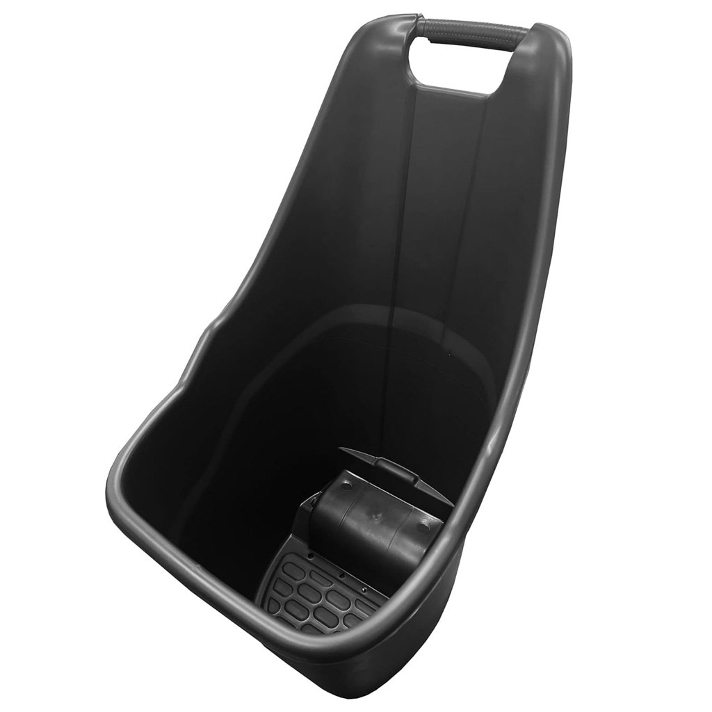 Rackhams Black Plastic Rolling Kart Caddy With Wheels Multi Purpose Wheelbarrow For Gardens