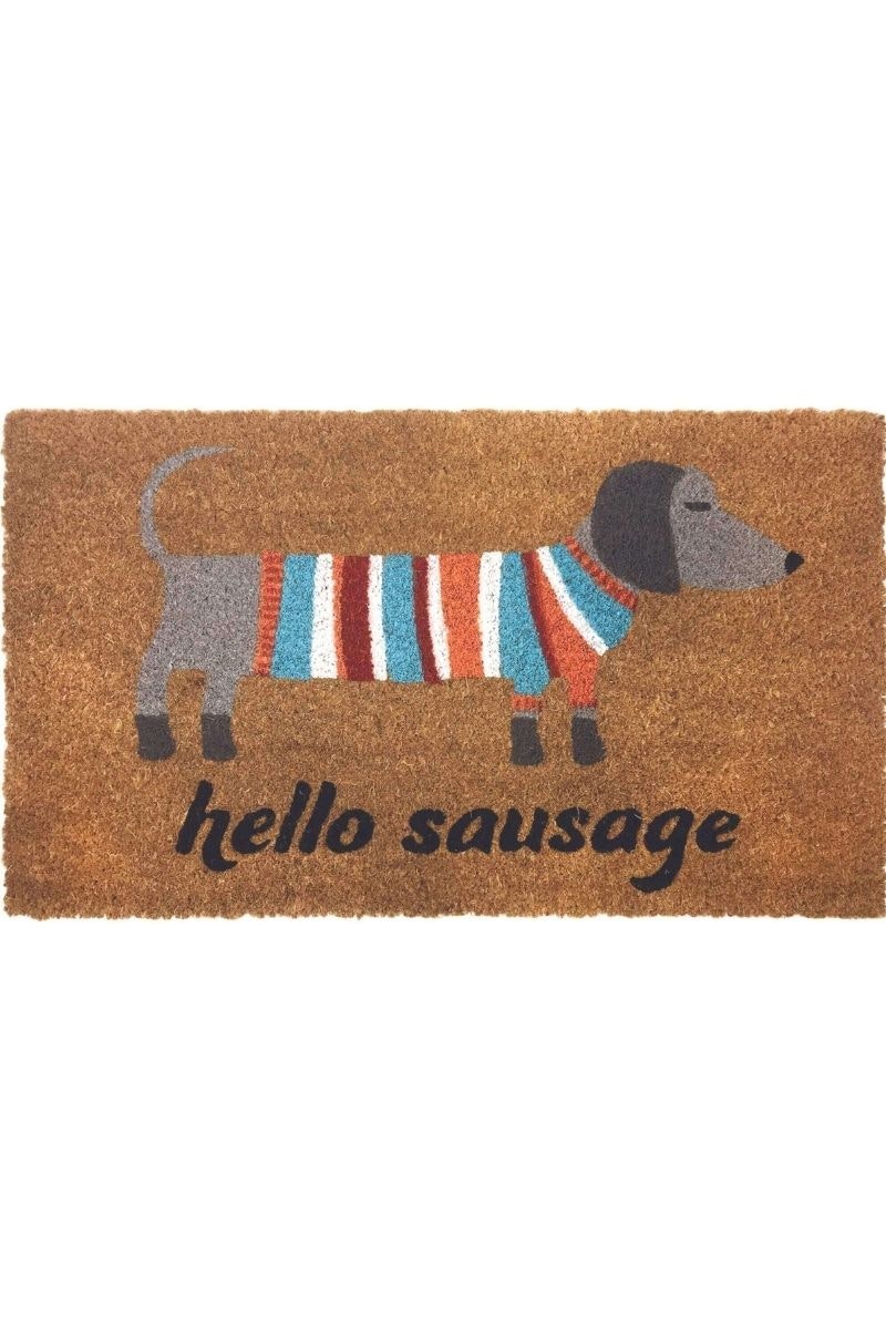 The Rugs Light Coir Animal Hello Sausage Mat 40X70 Cm