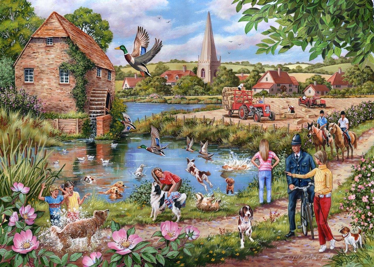 The House Of Puzzles Doggy Paddle - 1000 Piece Jigsaw Puzzle