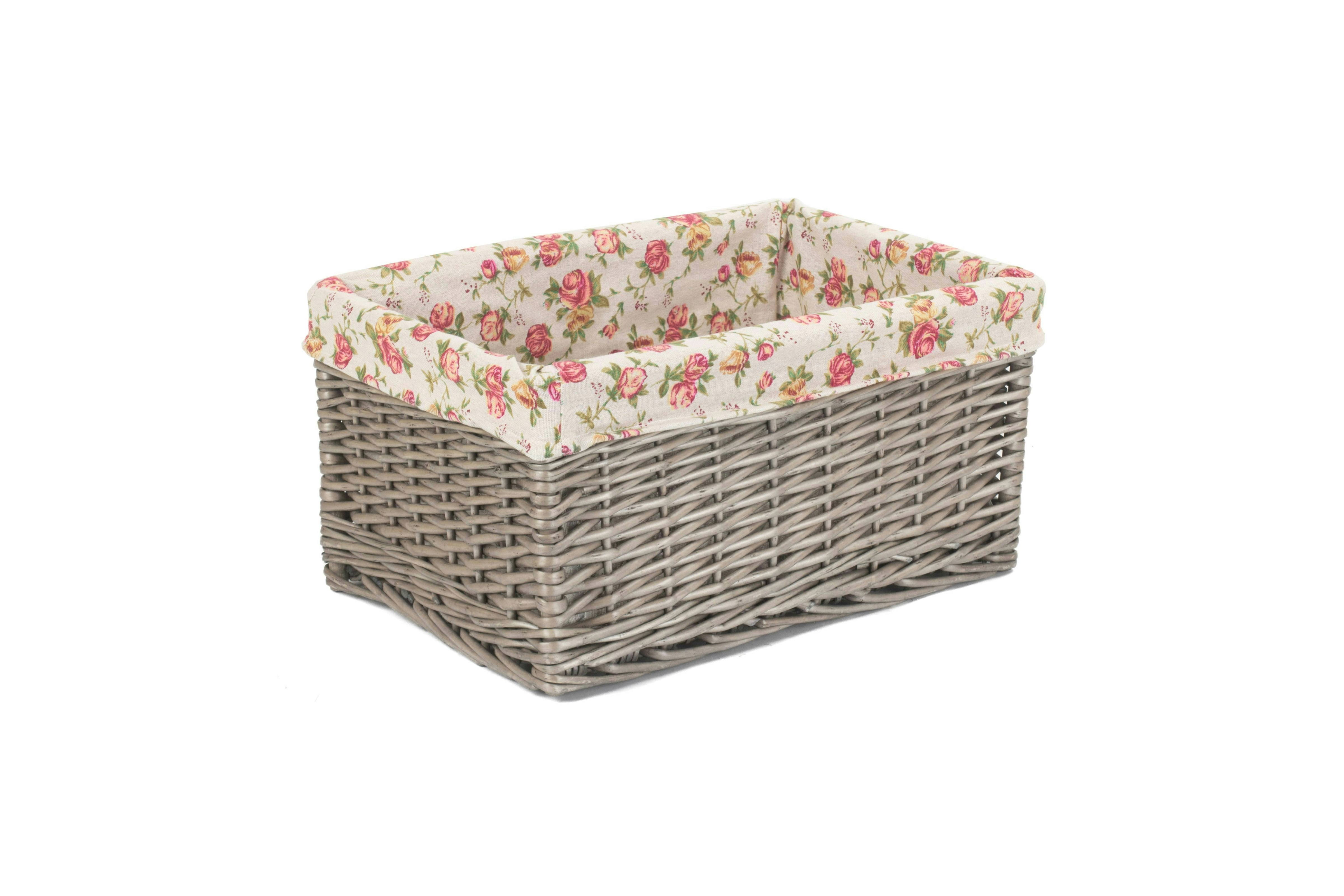 Rackhams Red Antique Wash Garden Rose Wicker Storage Baskets - Extra Large
