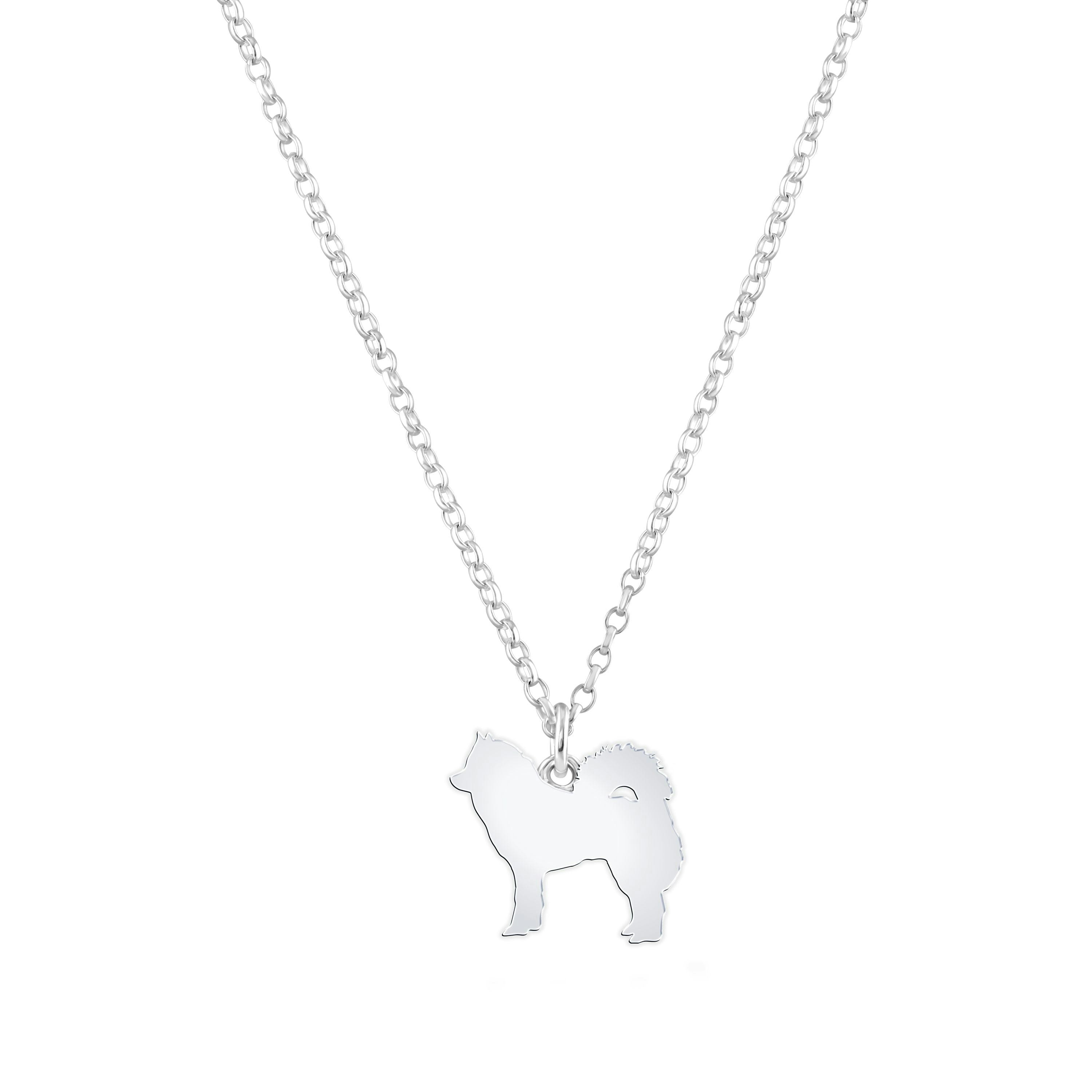 Mylee London Silver Eurasier Silhouette Necklace - Personalised - Yes