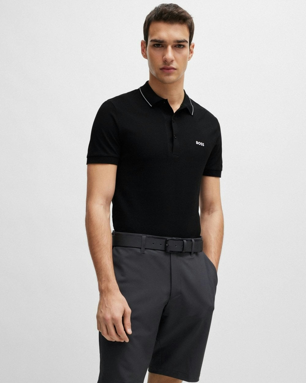 Boss Green Men's Green/Black Boss Paule 4 Tipped Collar Polo Shirt Nos - 003 - 003 - M