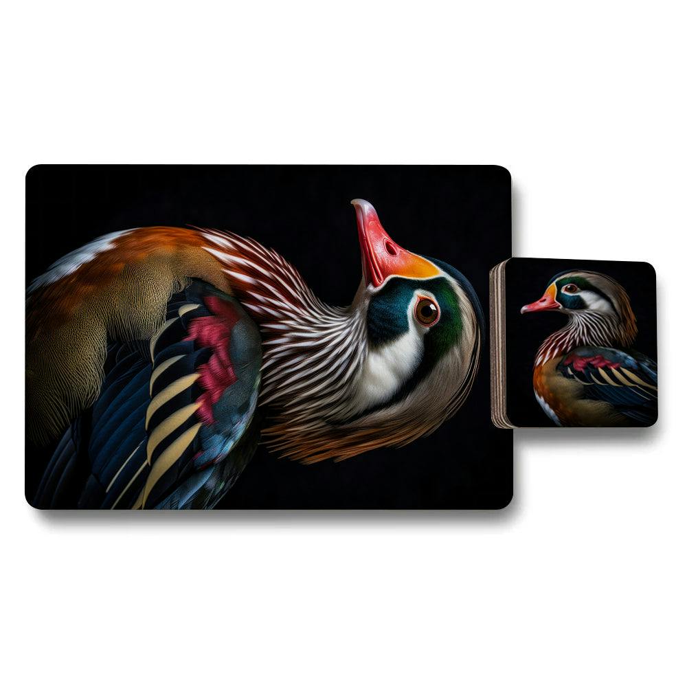 Rackhams Set Of 12 Placemats And Coasters With Designer Artwork Wood Bottom