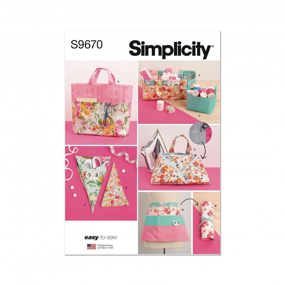 Simplicity Sewing Pattern 9670, Accessories, Bags, Aprons Os (One Size) - Easy - Os (One Size)
