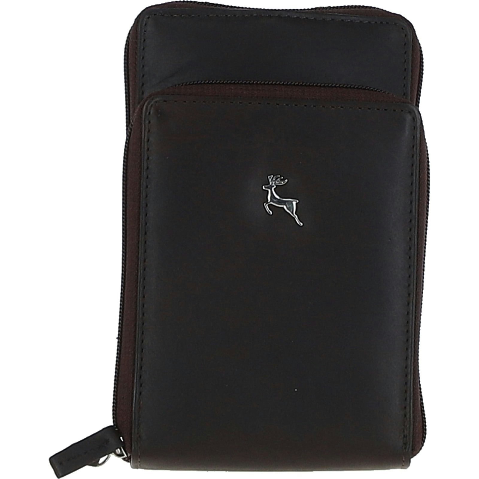 Ashwood Brown 'Aphrodite' Real Leather Crossbody Smart Phone Bag: Ph-2 - One Size - Leather