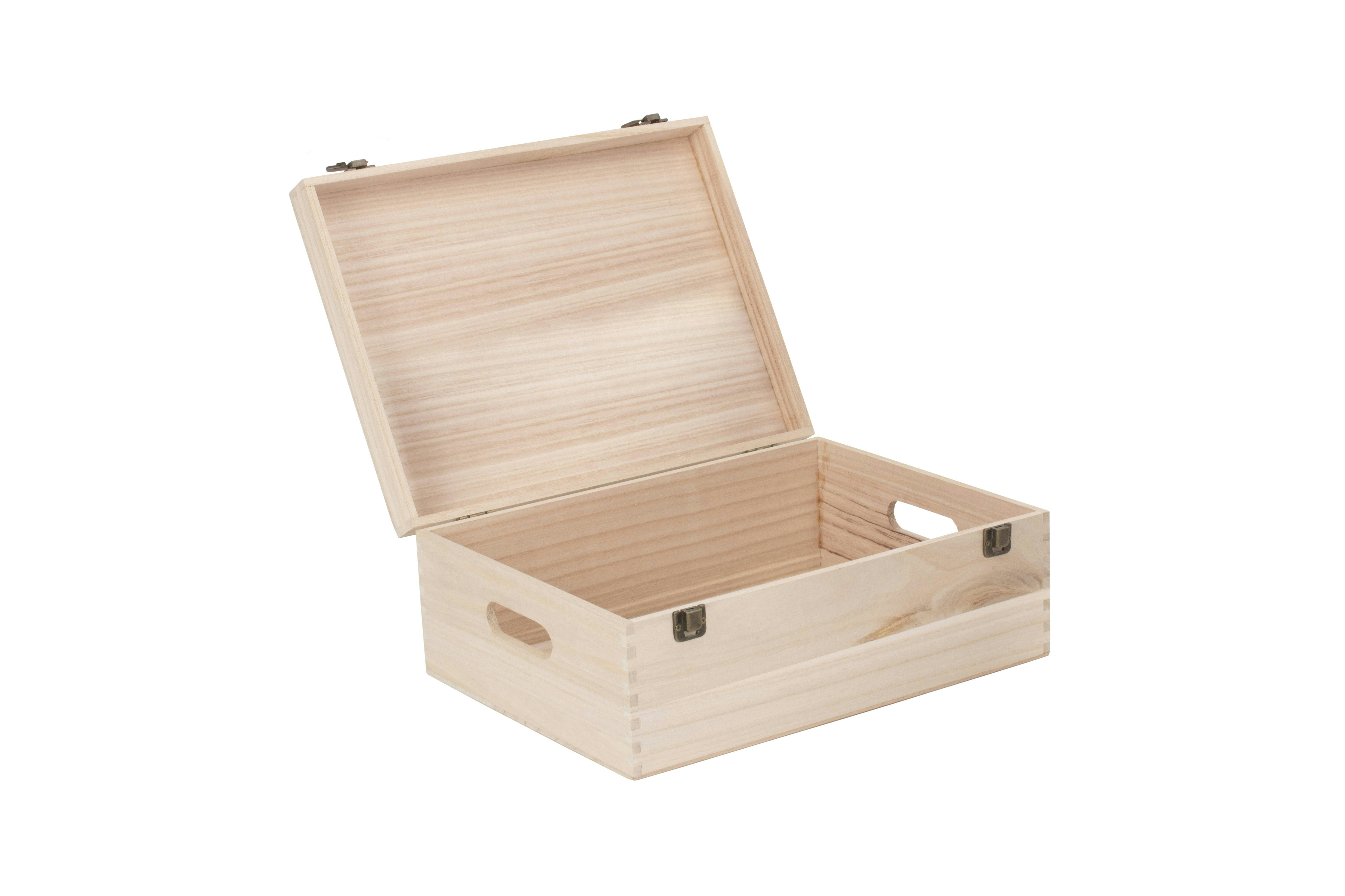 Red Hamper 36Cm Wooden Storage Display Carrier Box - Medium
