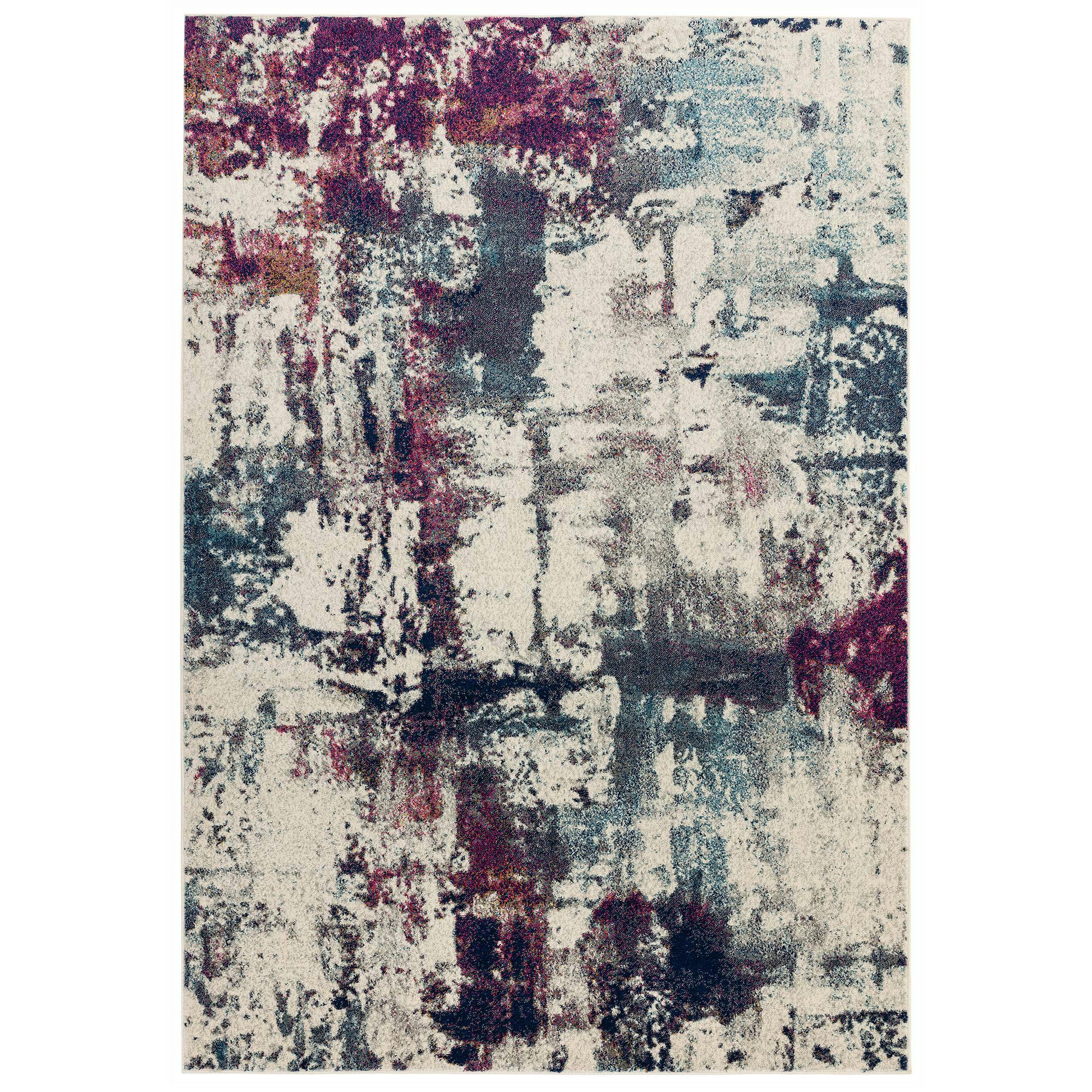 Rackhams White Nova Nv23 Abstract Navy Multi Rug - 160X230cm
