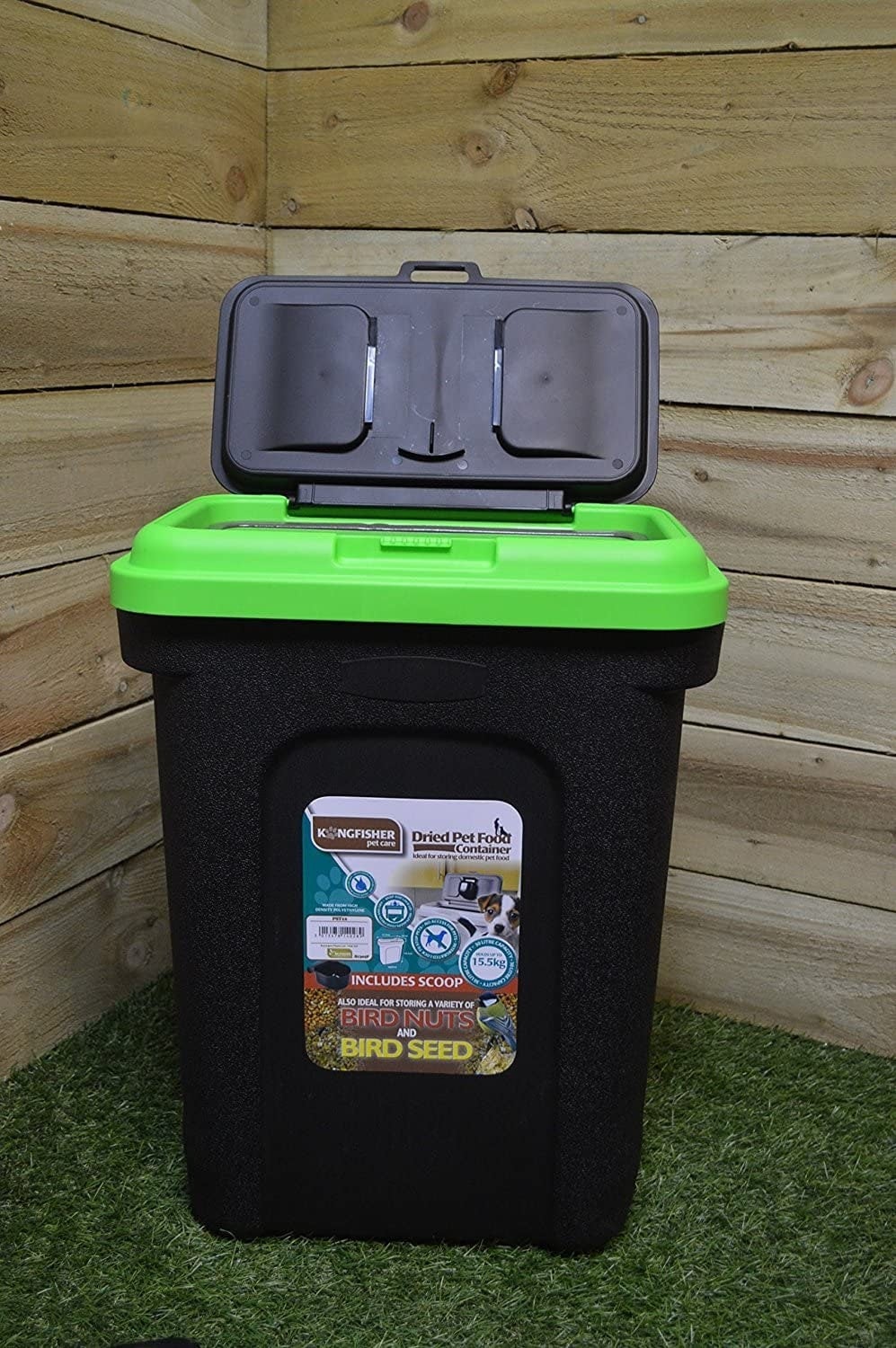 Rackhams 3 Pack 30 Litre Plastic Cat / Dog / Pet Or Bird Food Storage Tub / Container