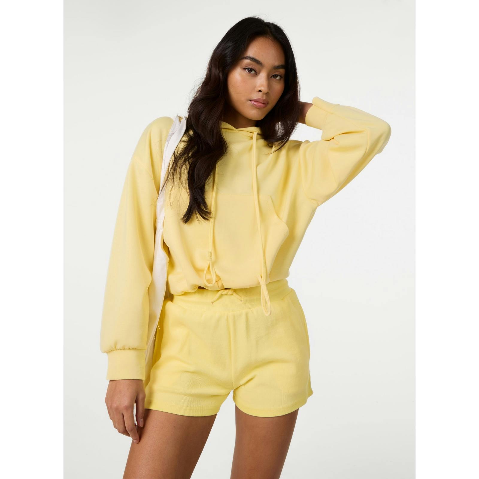 Pink Vanilla Pink/Light/Yellow Vanilla Drawstring Puffball Hoodie - S-M