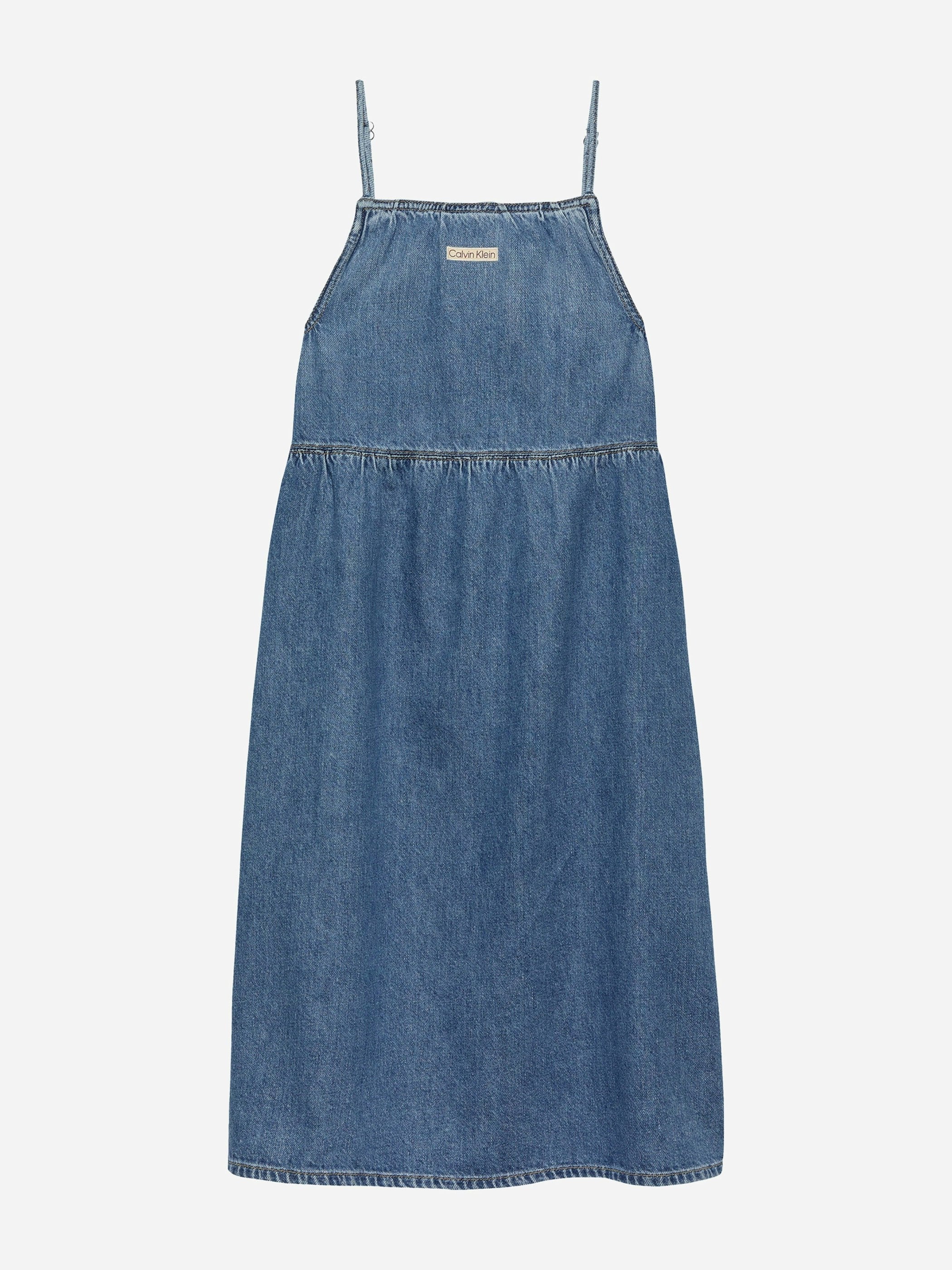 Calvin Klein Girls Blue Denim Dress In - 12 Yrs