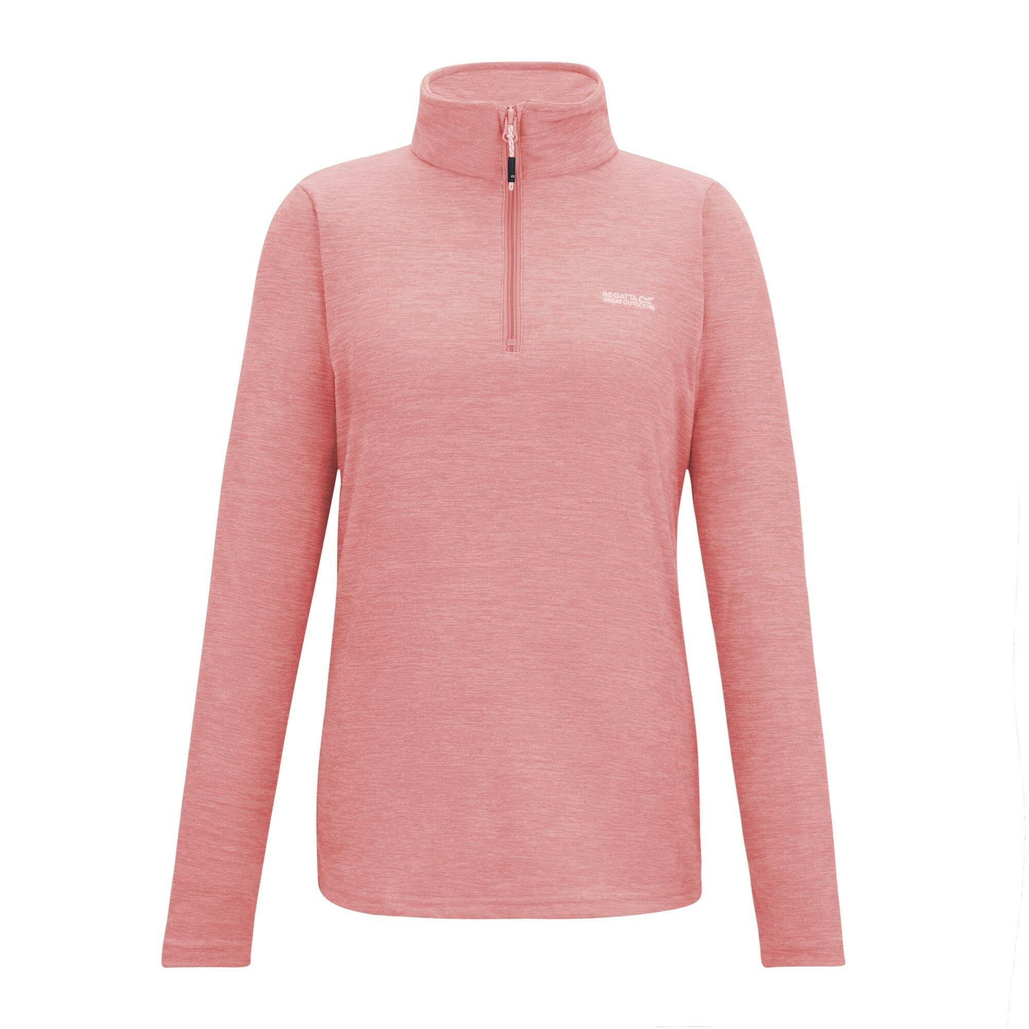 Regatta Women's Peach/Pink Sweetheart Quarter Zip Fleece Top - 8 Uk - 70% Polyester/30% Recycled Polyester
