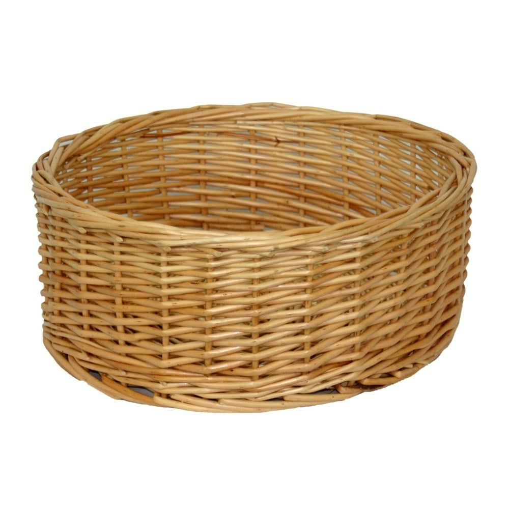 Rackhams Red Round Straight-Sided Wicker Tray - Large