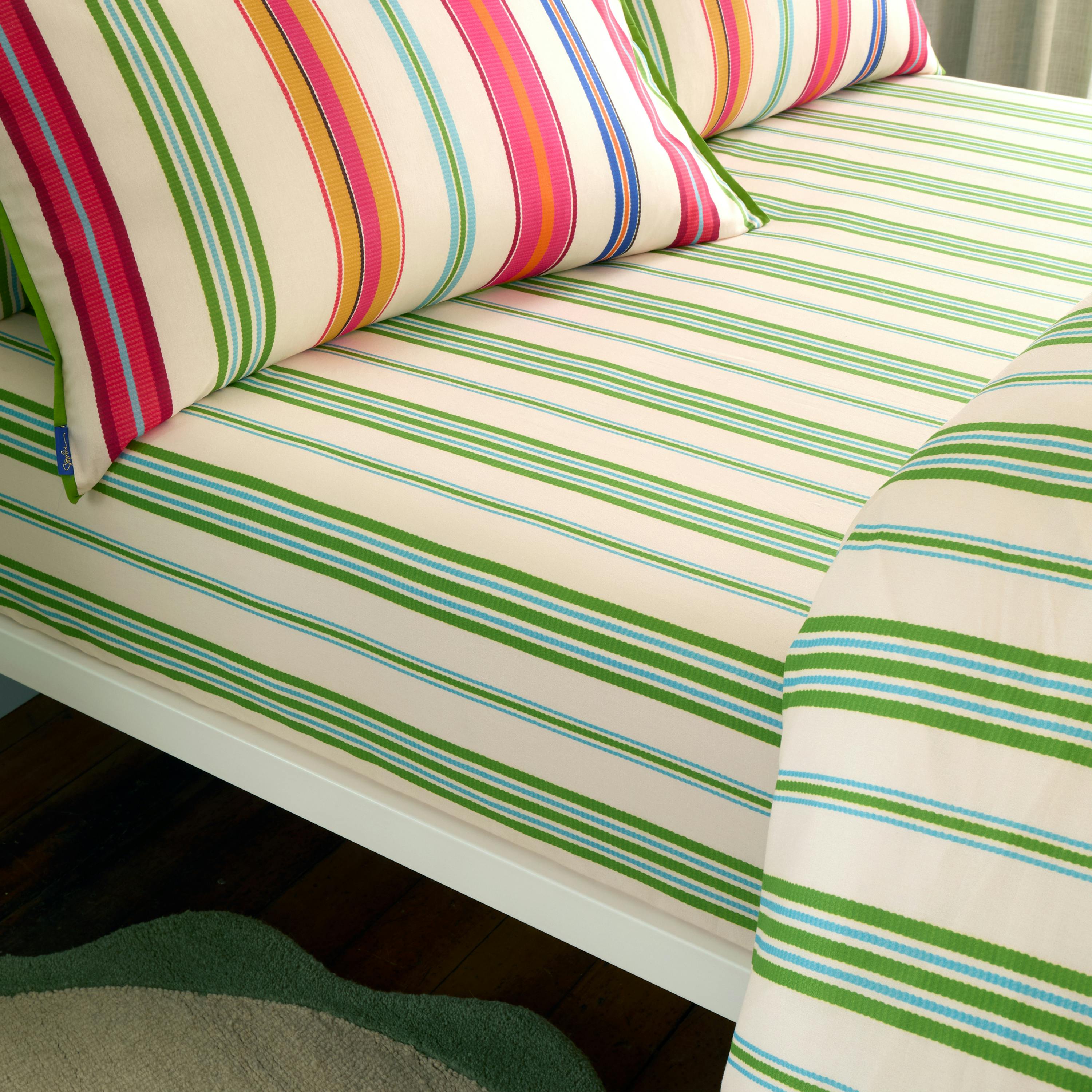 Sophie Robinson Green Sophie Stripe Fitted Sheet - Image 3