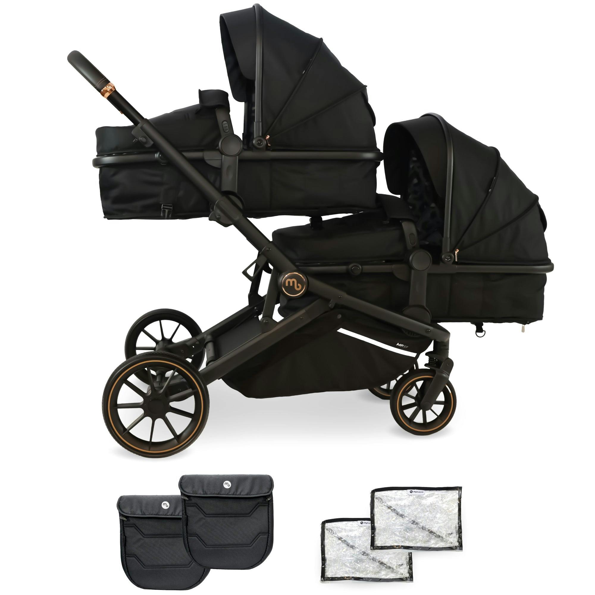 My Babiie Black Mb33 Tandem Pushchair - Leopard