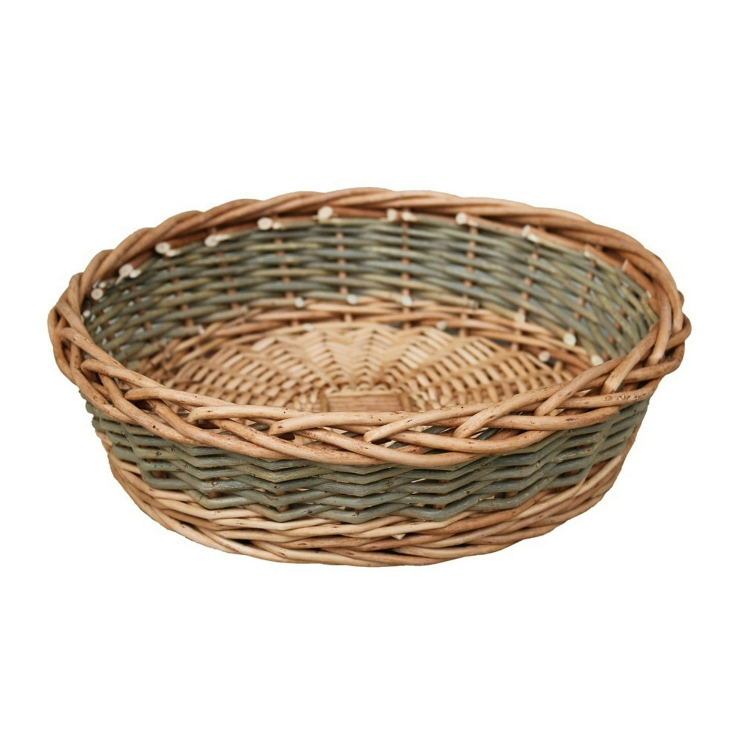 Red Hamper Unpeeled Willow Round Wicker Tray - Large