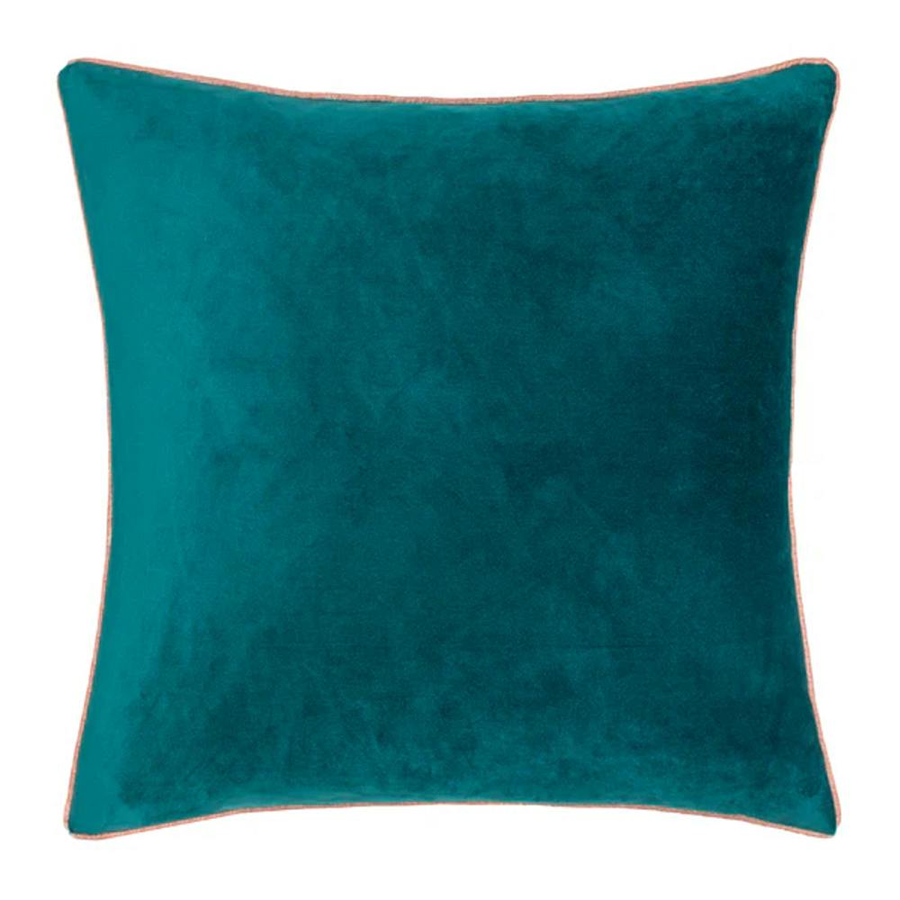 Furn Meridian Velvet Cushion Cover - Teal/Blush - 45Cm X 45Cm - Teal/Blush - 100% Polyester