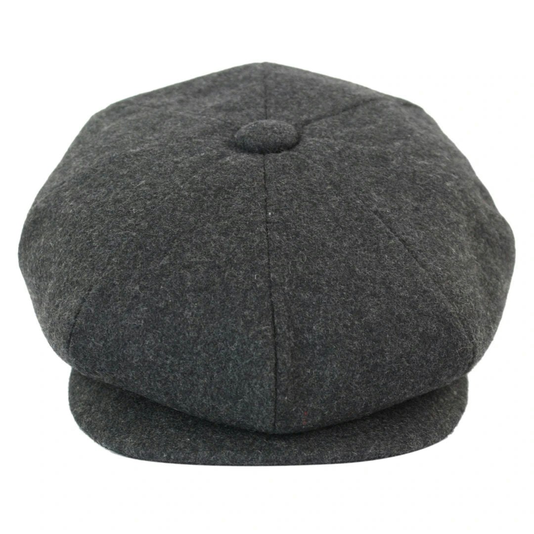 King Ice Men's Tweed Newsboy Newsboy Cap - Charcoal - 2XL