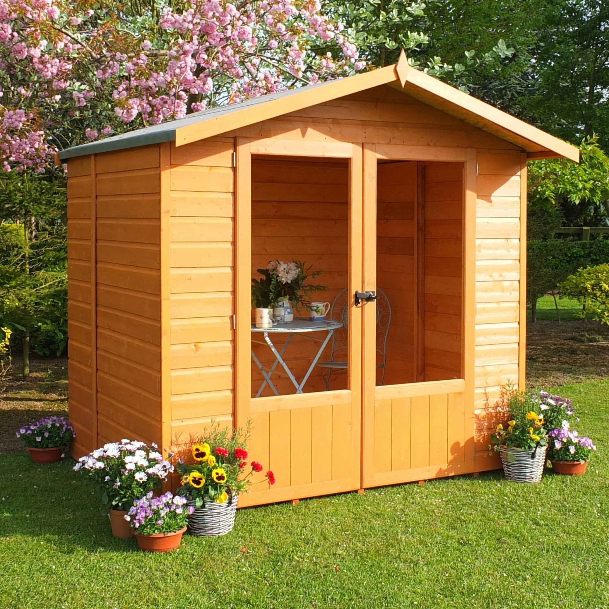 Rackhams Green Avance 7X5 12Mm Interlock Clad Wooden Summerhouse