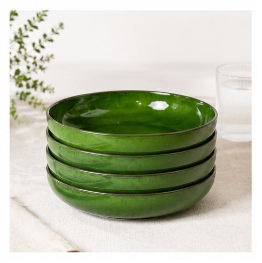Rackhams Dark/Green Selena - Medium Bowls 18Cm - Set Of 4