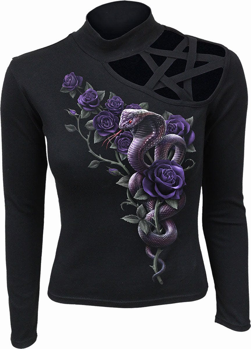 Spiral Direct Cobra Roses - Pentagram Shoulder Longsleeve Top - Xxl - Digital - Digital