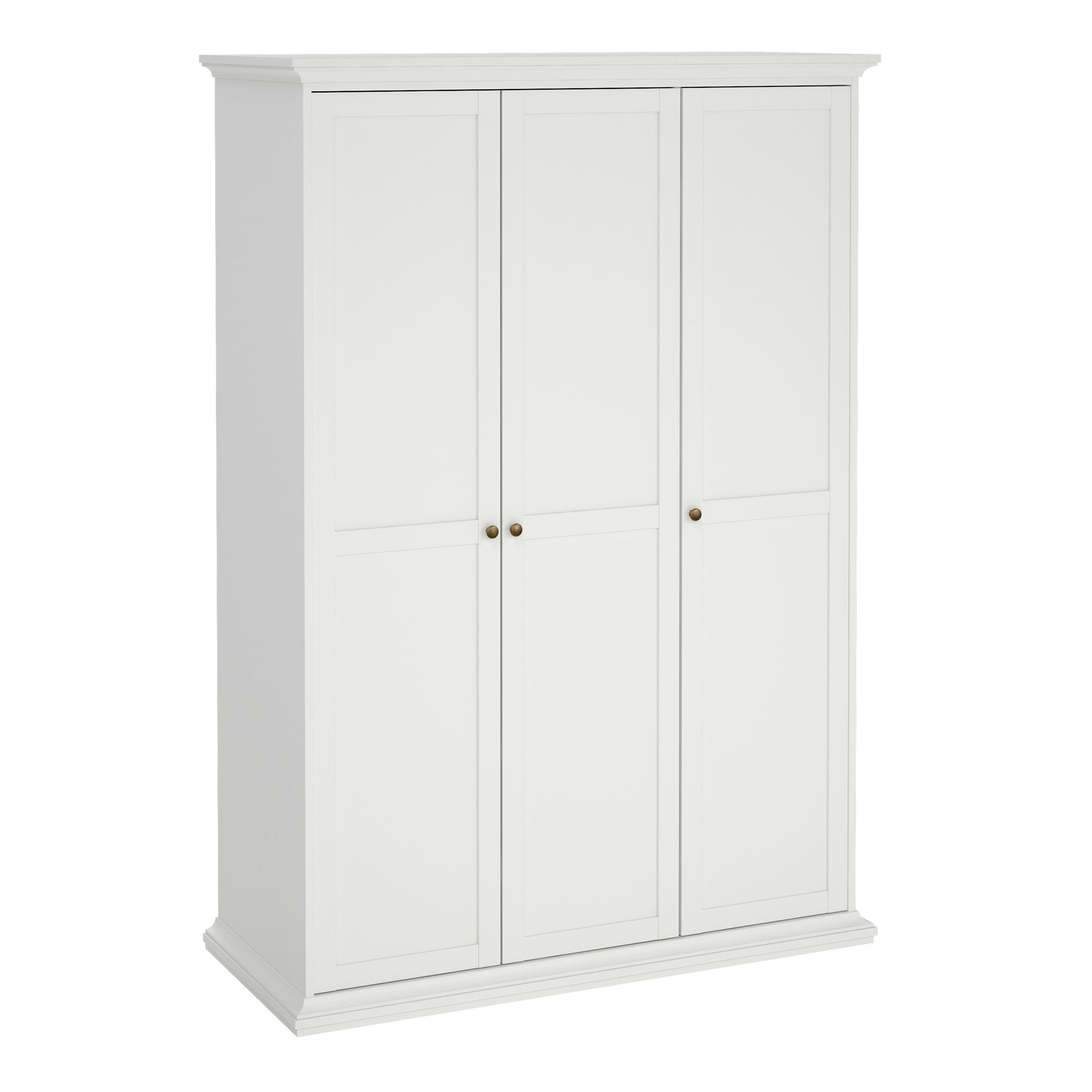 Rackhams White Paris Wardrobe With 3 Doors In - Malemine - 1