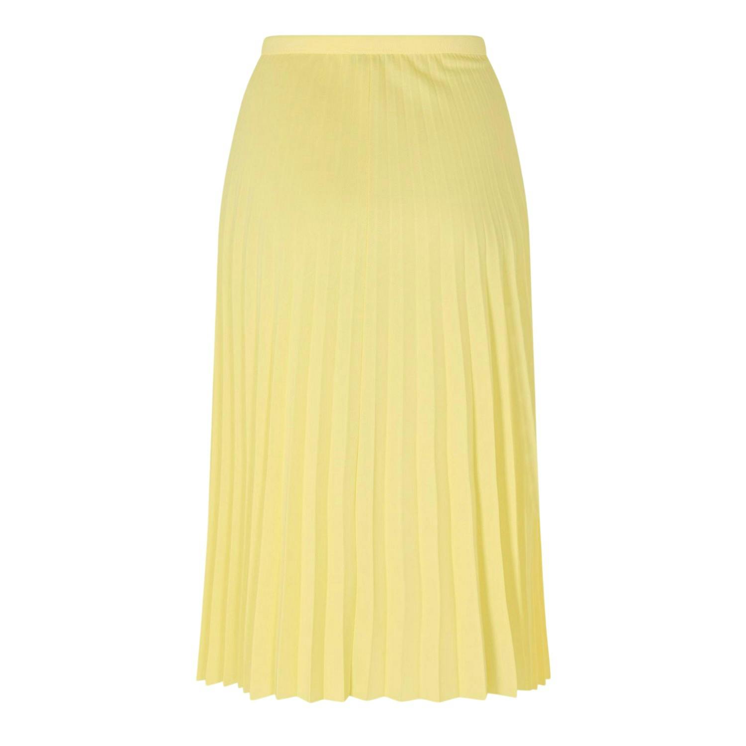 Lacoste Women's Yellow / Pleated Polyester Midi Skirt - 14 Uk L - 100% Polyester