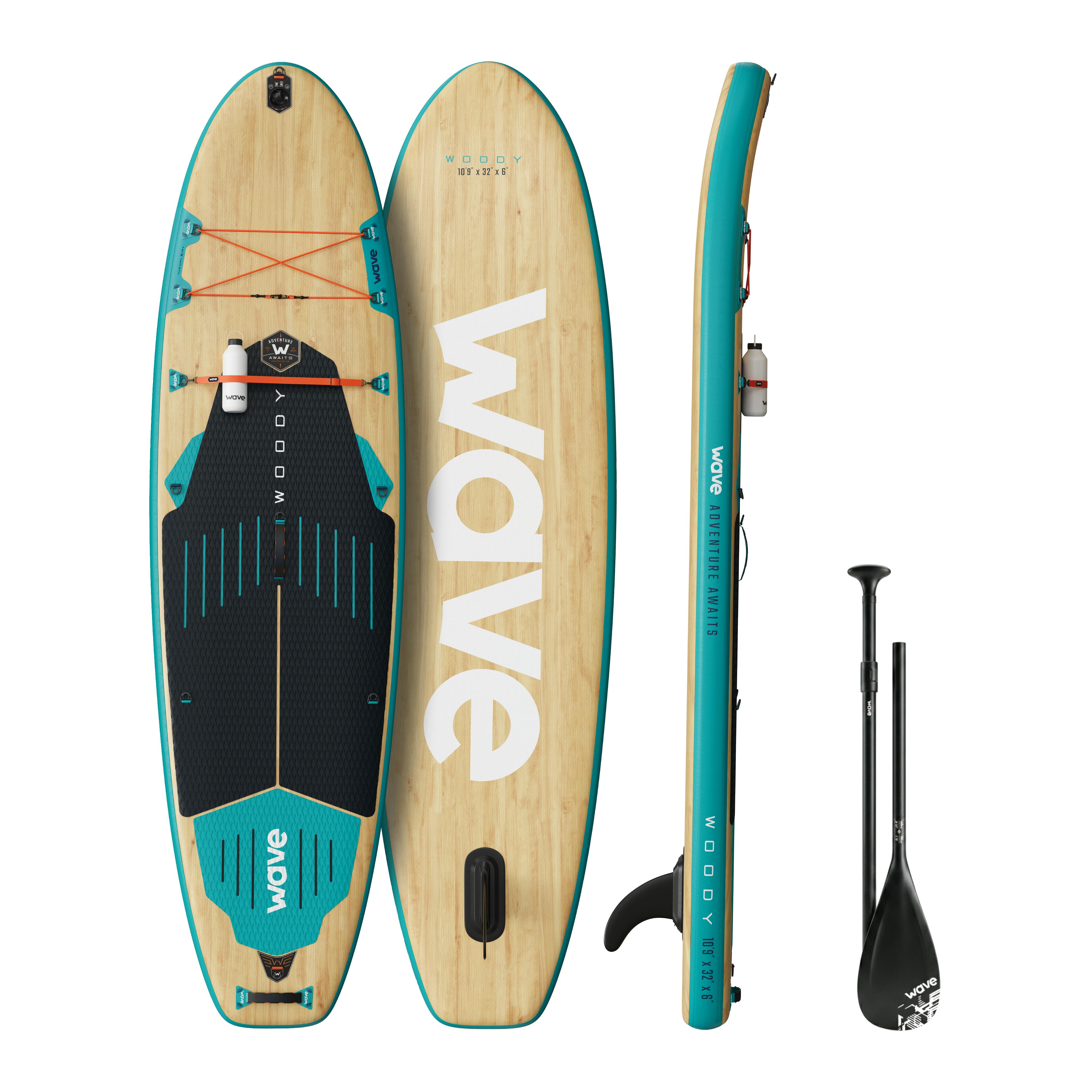 Wave Light The Woody 3.0 Sup Inflatable Paddleboard - 10'9Ft - 10'9 | 327X81x15cm - Aqua