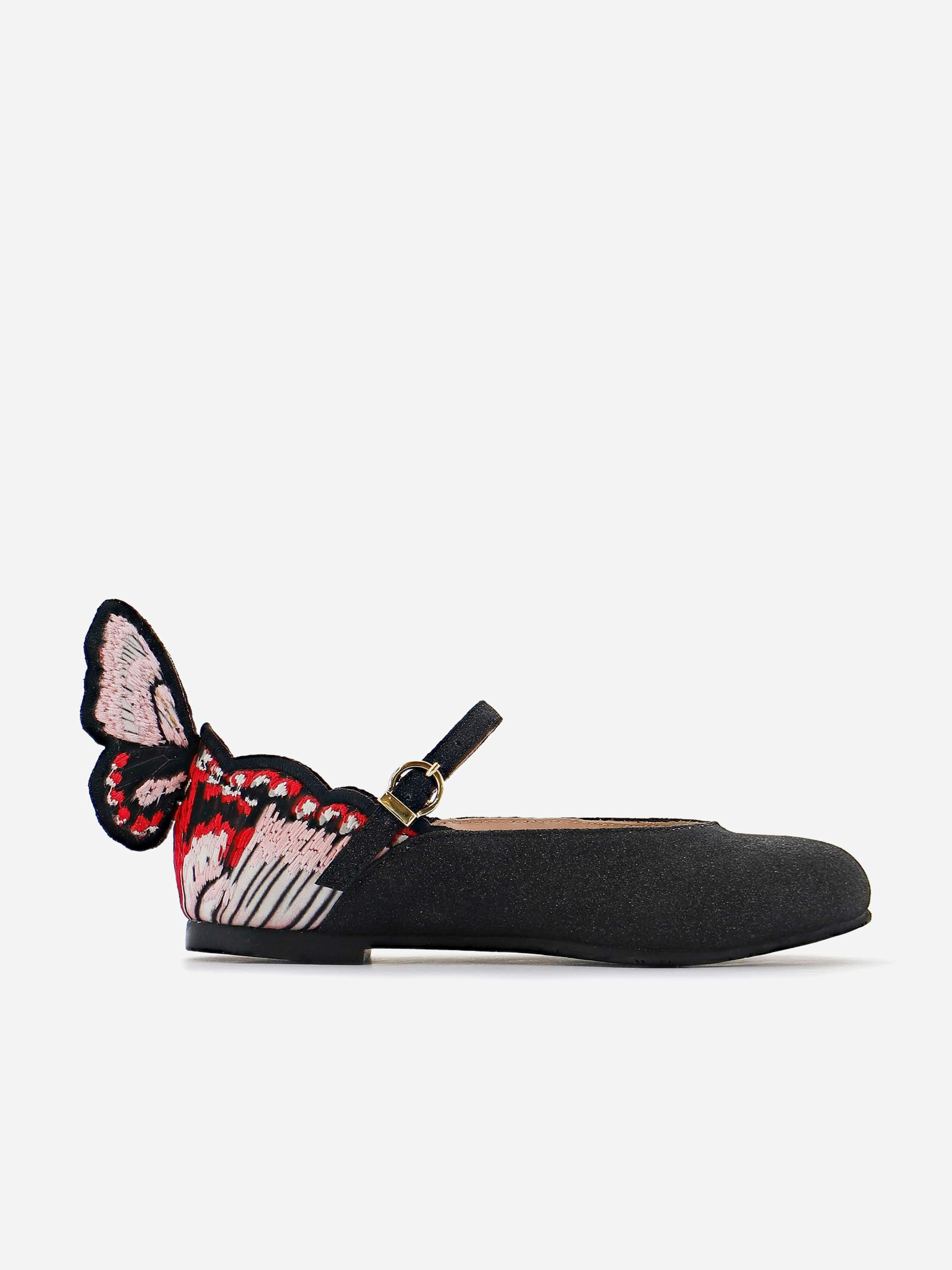 Sophia Webster Girls Black Chiara Flat In - Eu 27 Uk 9