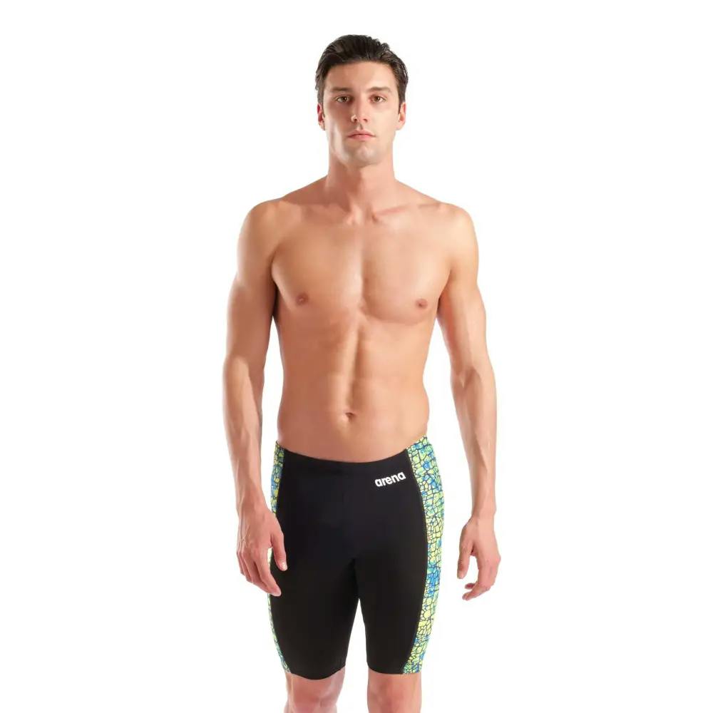 Arena Black/Green Snakeskin Swim Jammer - Multi - Waist Size 38