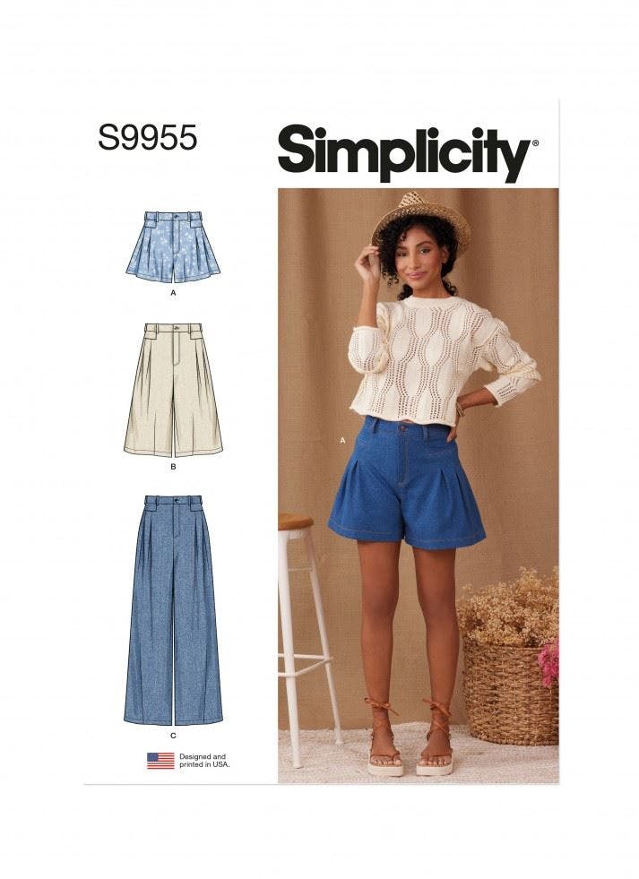 Simplicity Women's Sewing Pattern 9955, Shorts, Trousers For K5 (8-10-12-14-16) - Intermediate - K5 (8-10-12-14-16)