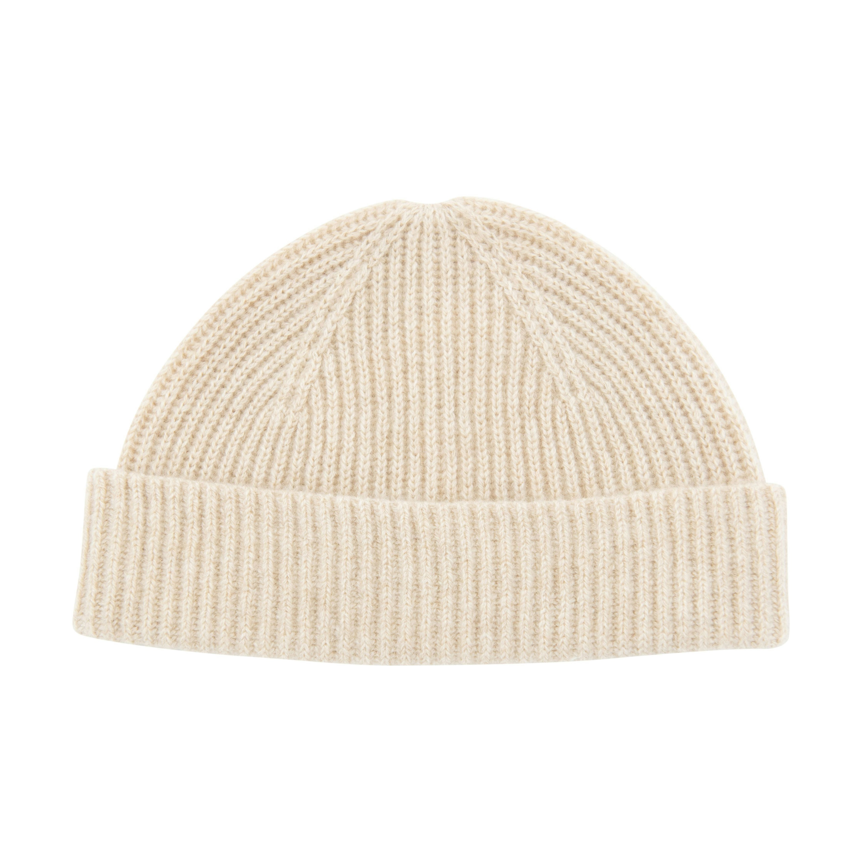 House Of Dalziel Black/Grey Cashmere Docker Beanie - Pebble
