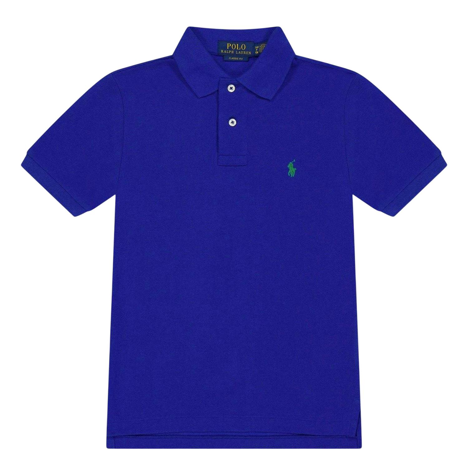 Ralph Lauren Boys Custom Short-Sleeved Polo Shirt - Sapphire - 13-14 Years - Sapphire - 100% Cotton