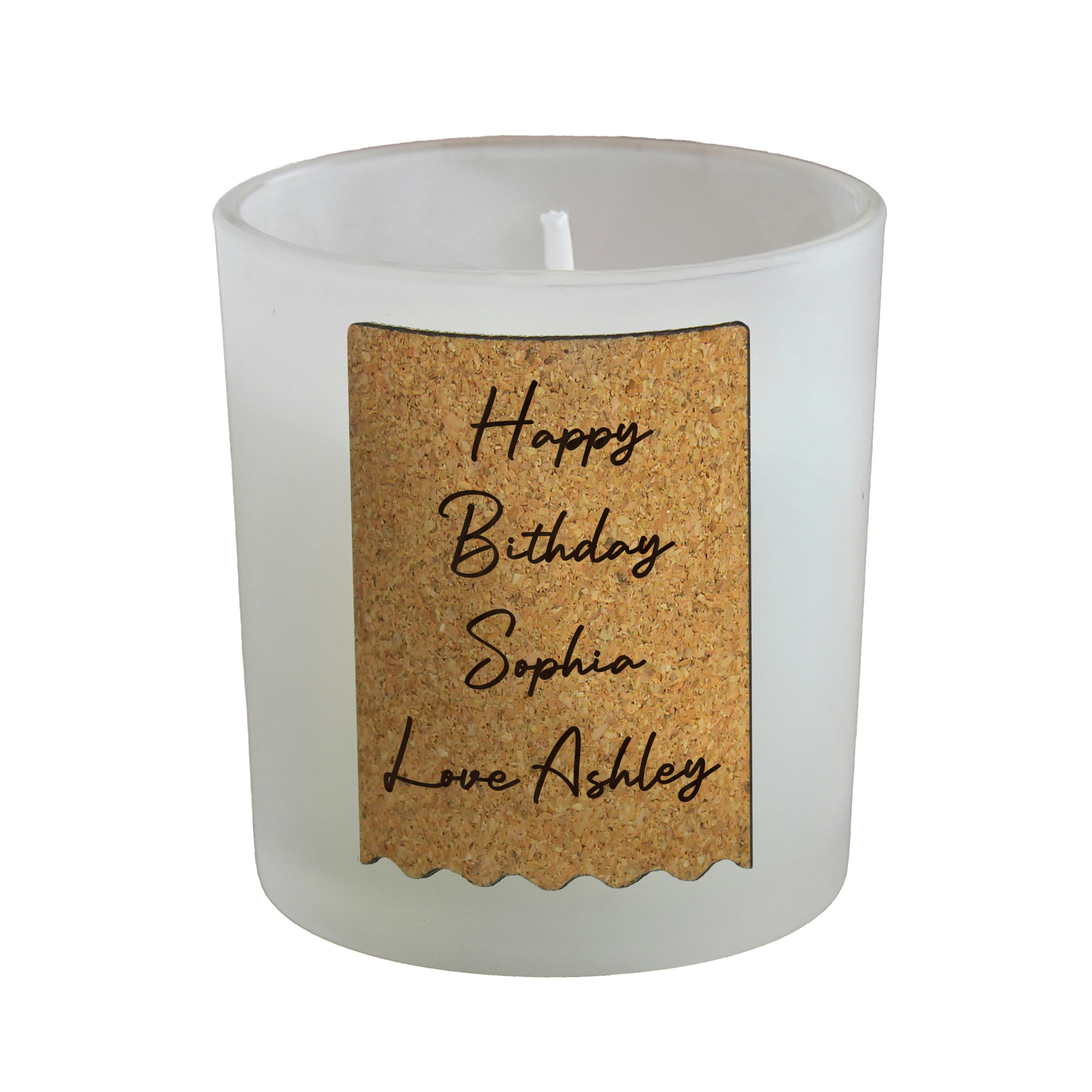 Rackhams Personalised Cork Label Candle Jar
