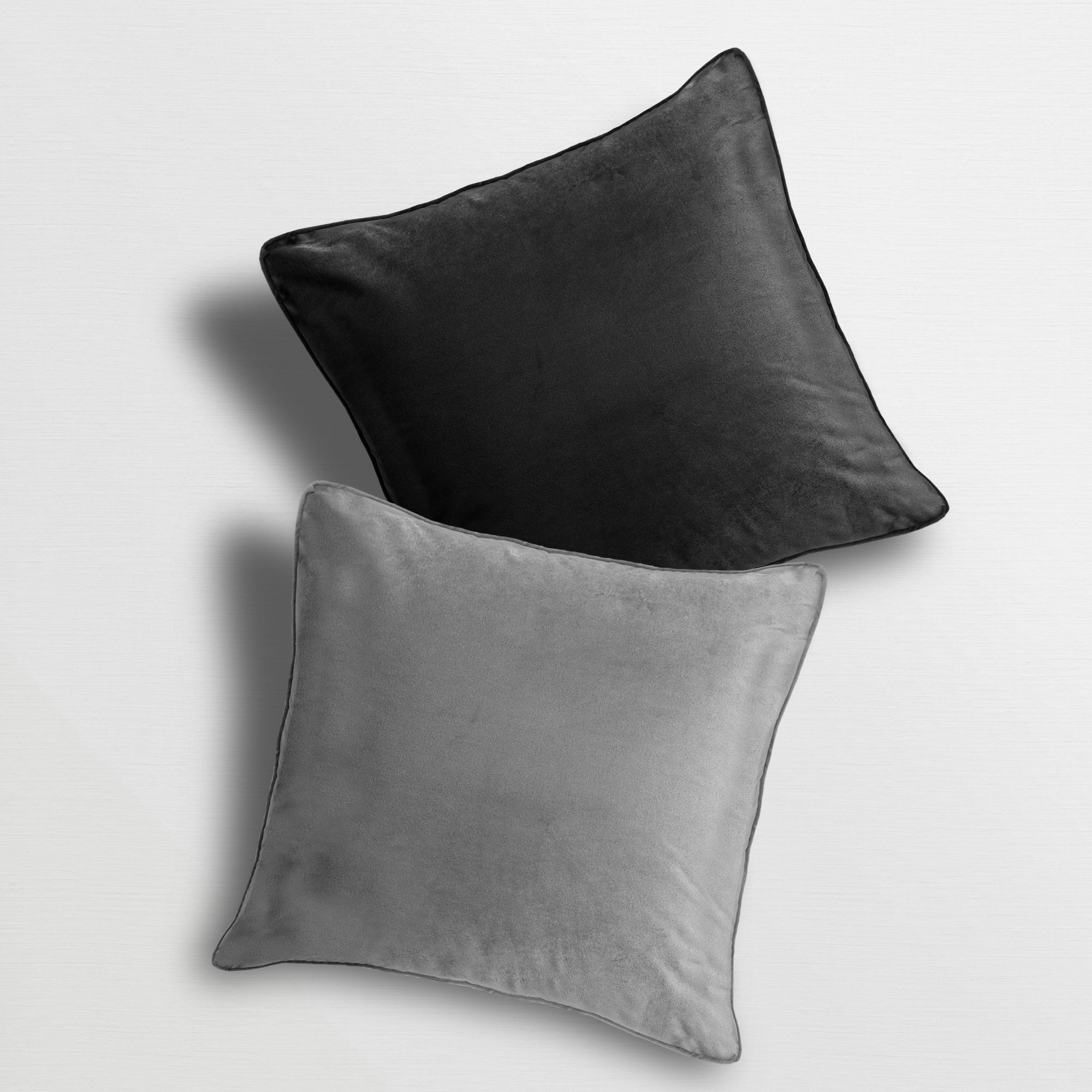 Rackhams Silver Matte Velvet Soft Plain Reversible Scatter Cushion - 43Cm X 43Cm - Charcoal