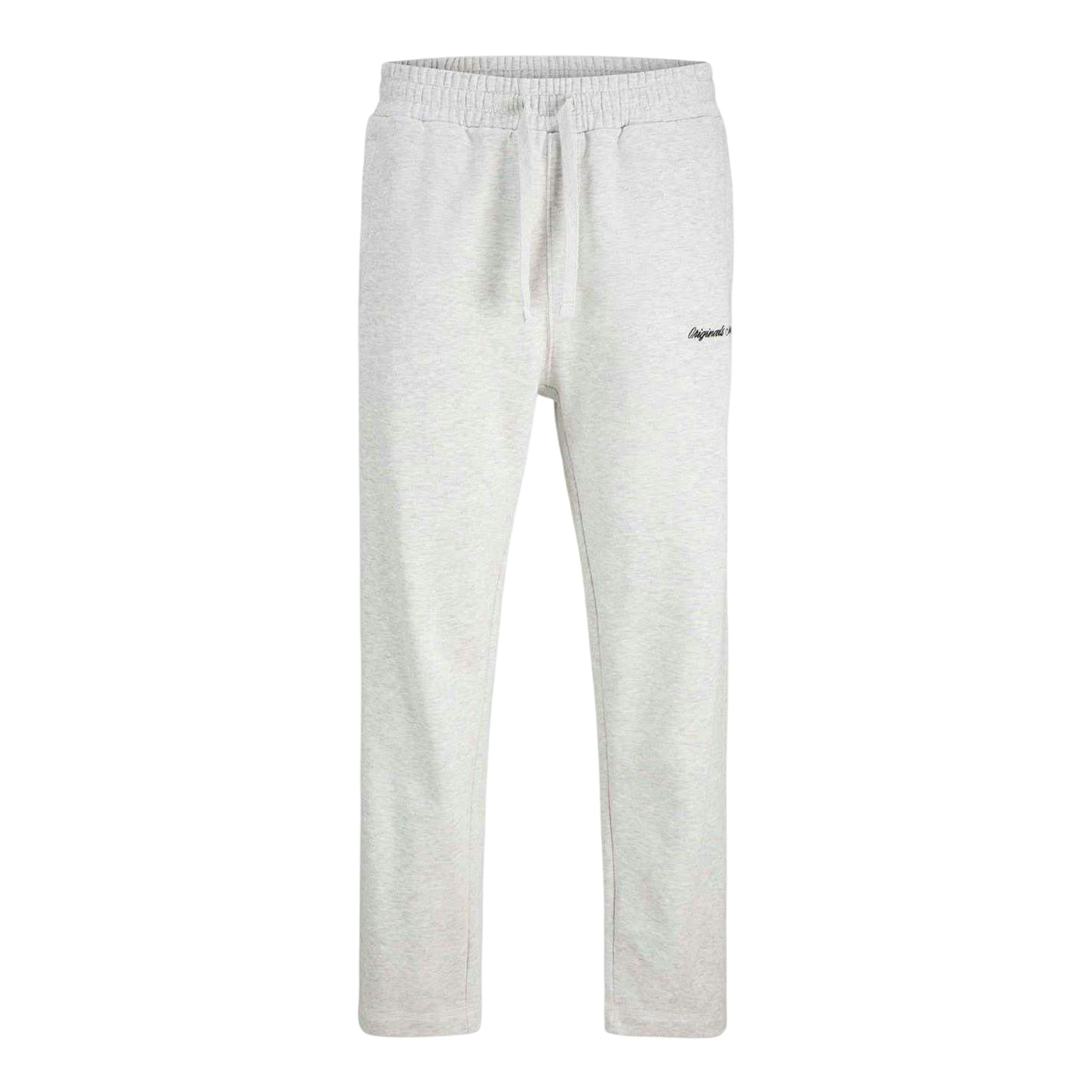 Jack And Jones Men's White Relaxed Fit Joggers - Melange - Xl - Melange - 100% Mixed