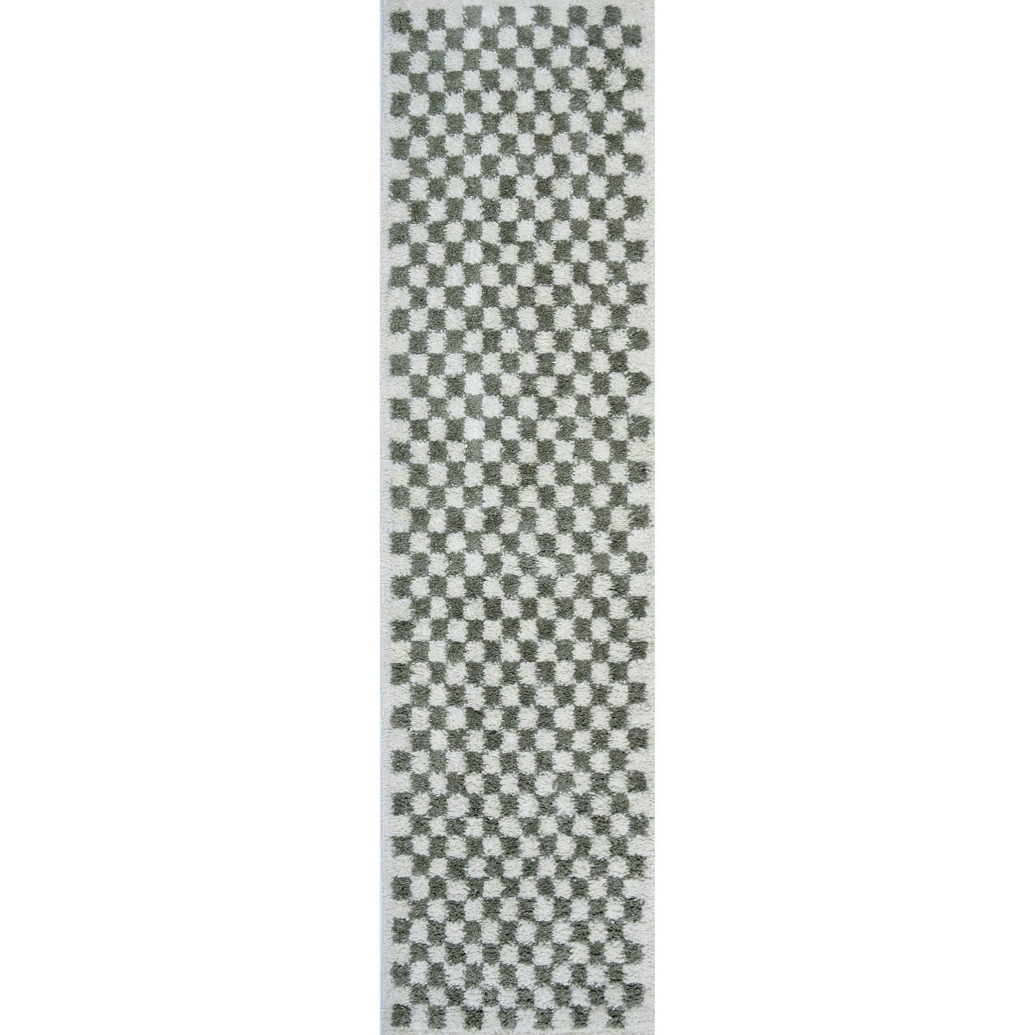 The Rugs Green Moodi Shaggy Lunel Rug - 80X300 Cm