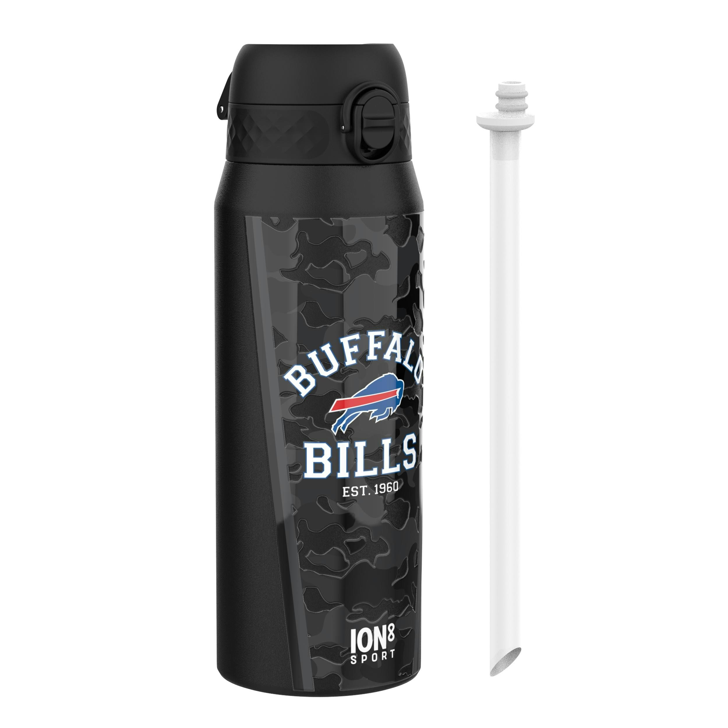 Rackhams Nfl X Ion8 Insulated Steel Water Bottle, Nfl Bills, 750Ml (24Oz)