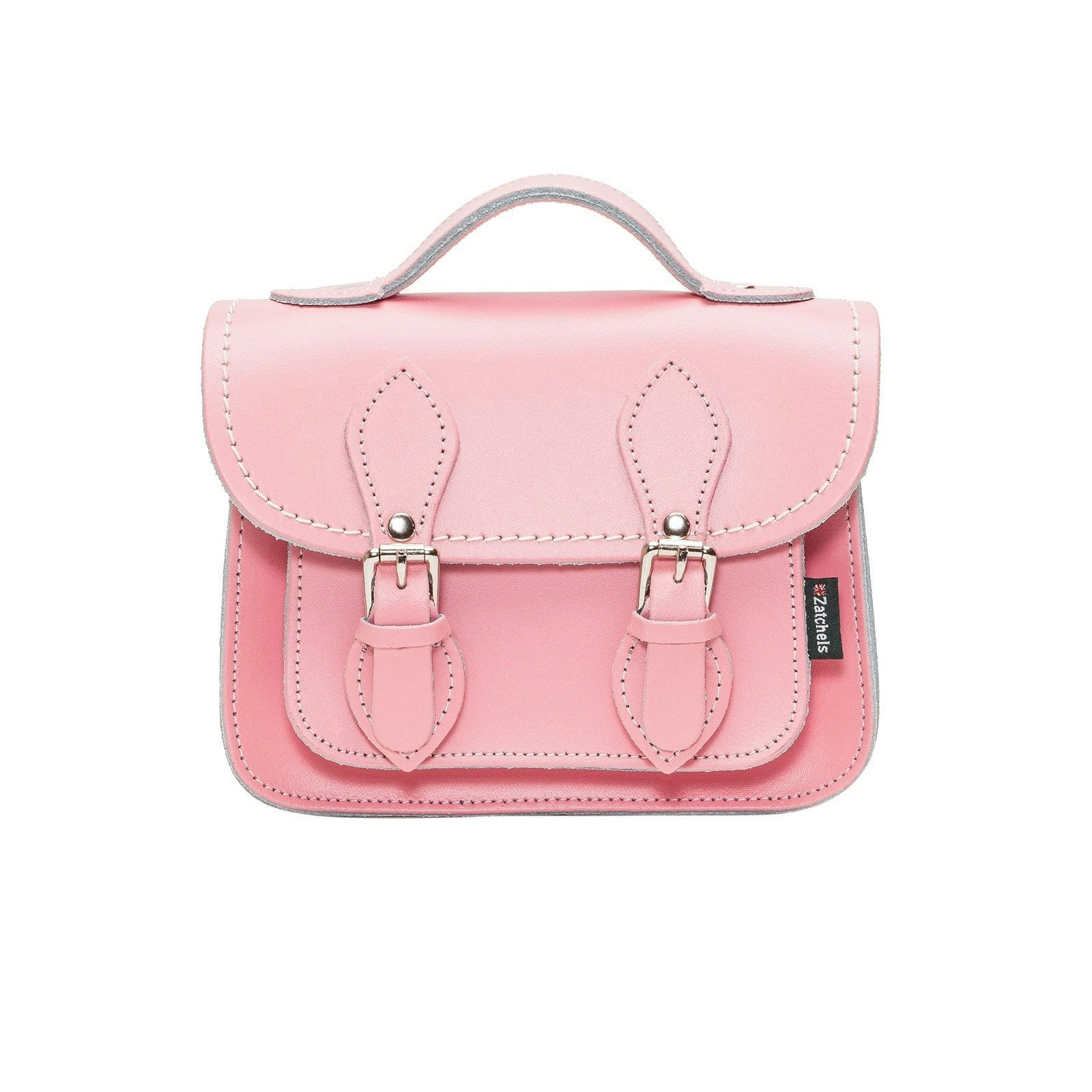 Zatchels Pink Handmade Leather Micro Satchel - Pastel - Small