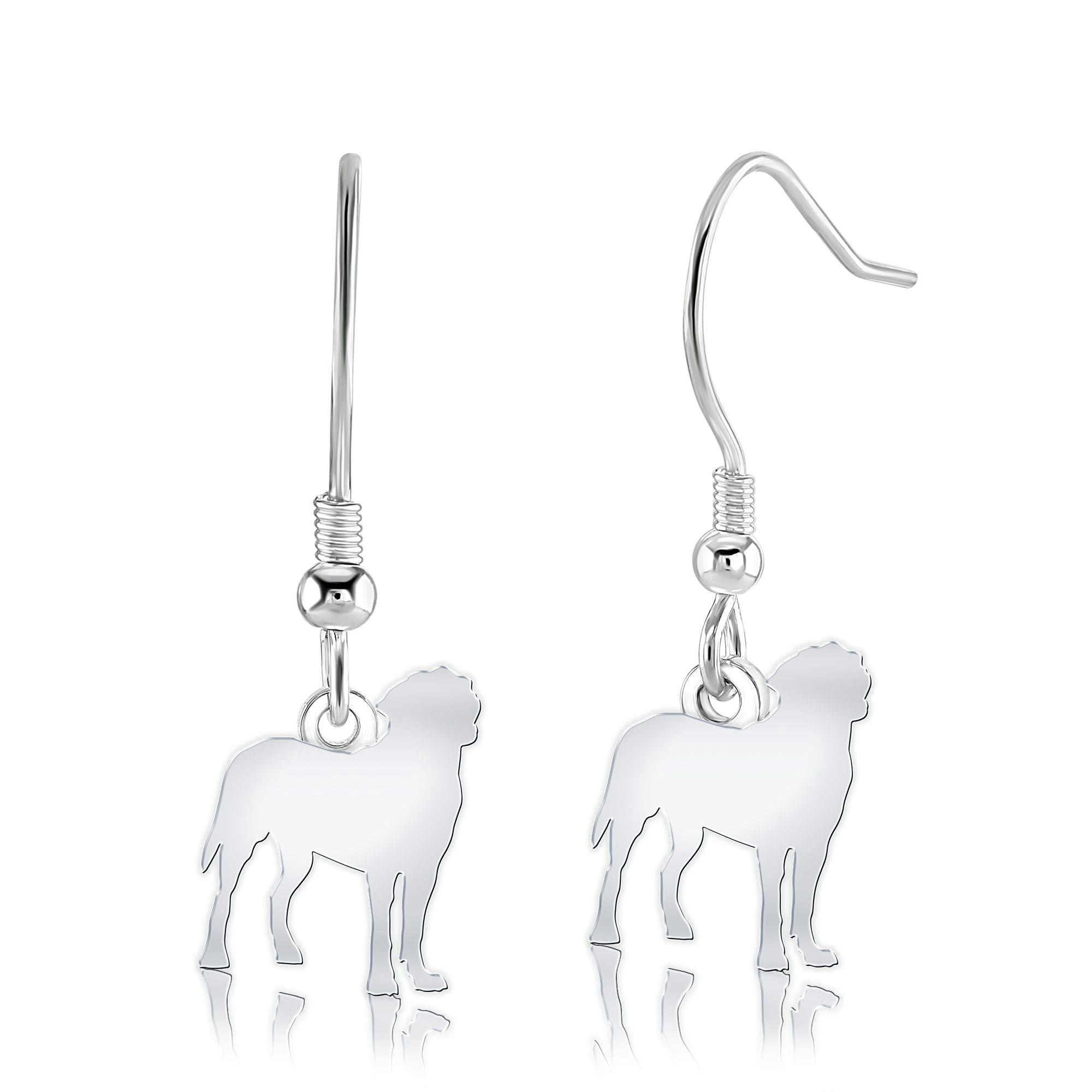 Mylee London Silver Great Swiss Mountain Dog Silhouette Earrings - Yes - Hook