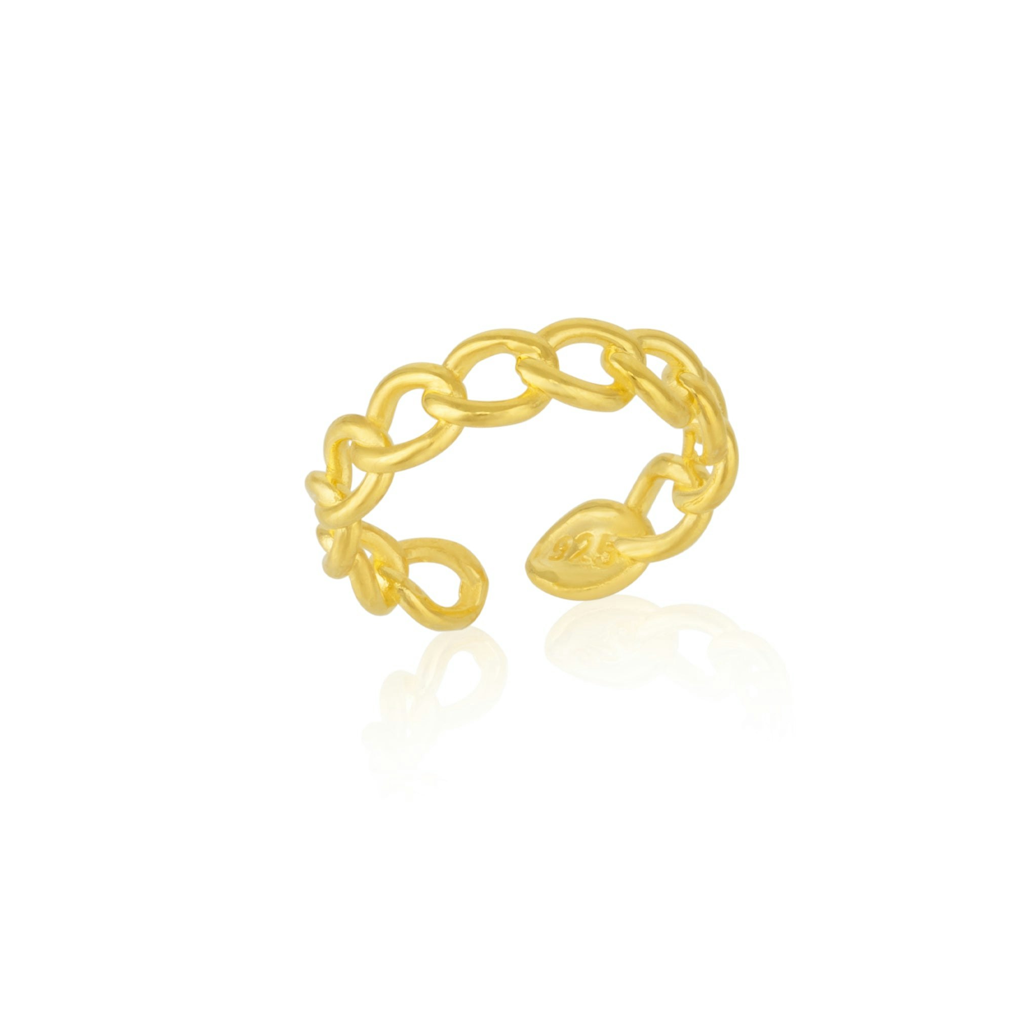 Spero London Silver/Gold Sterling Chain Ring