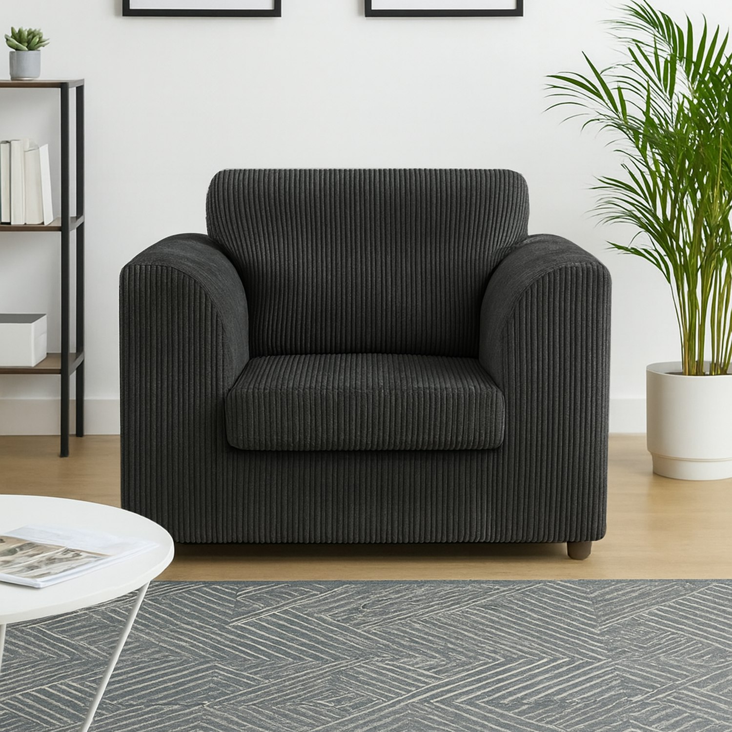 Furnishings For Less Black Luxor / Ferguson Cord Armchair
