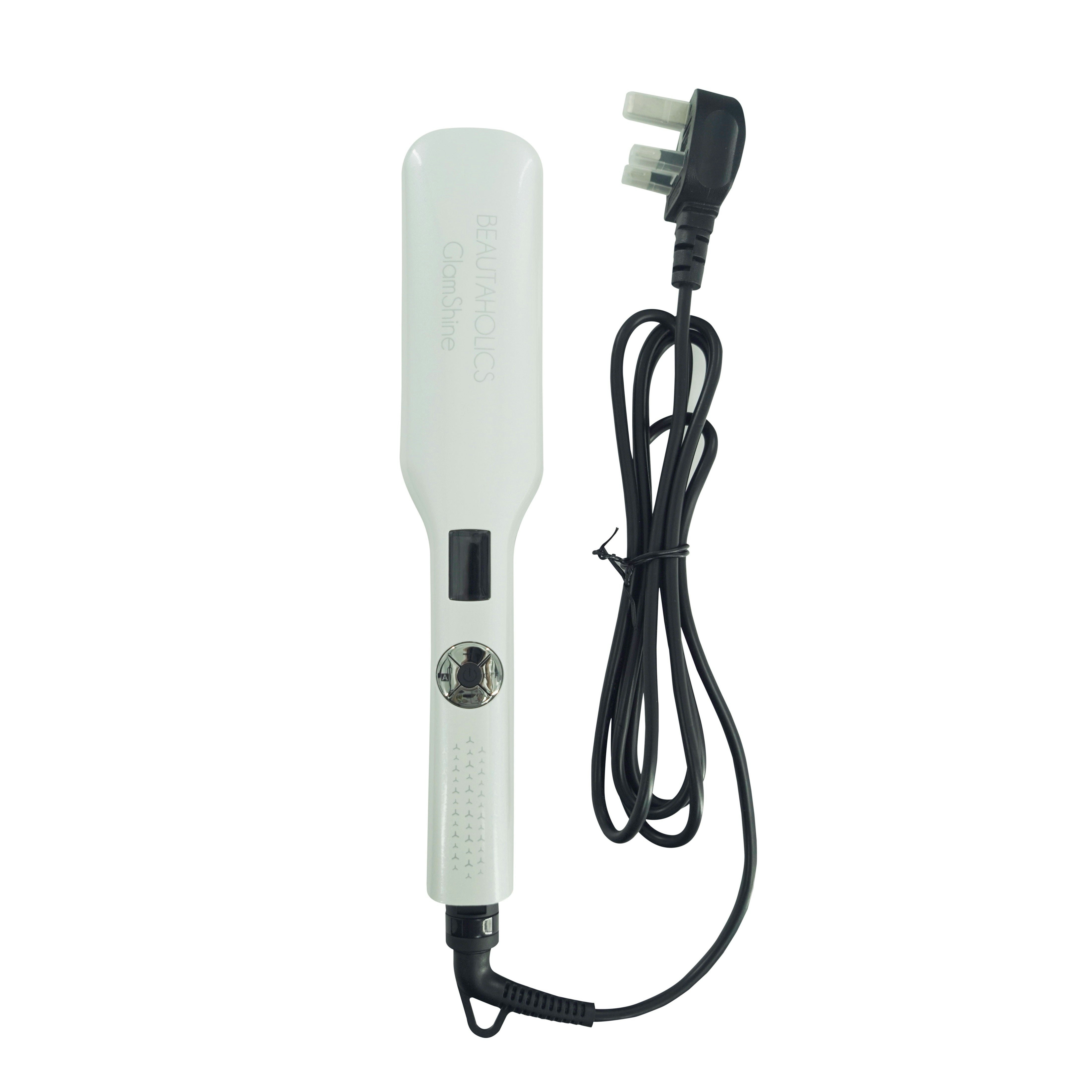 Beautaholics White Glamshine Wide Plate Variable Heat Hair Straighteners - Sparkle
