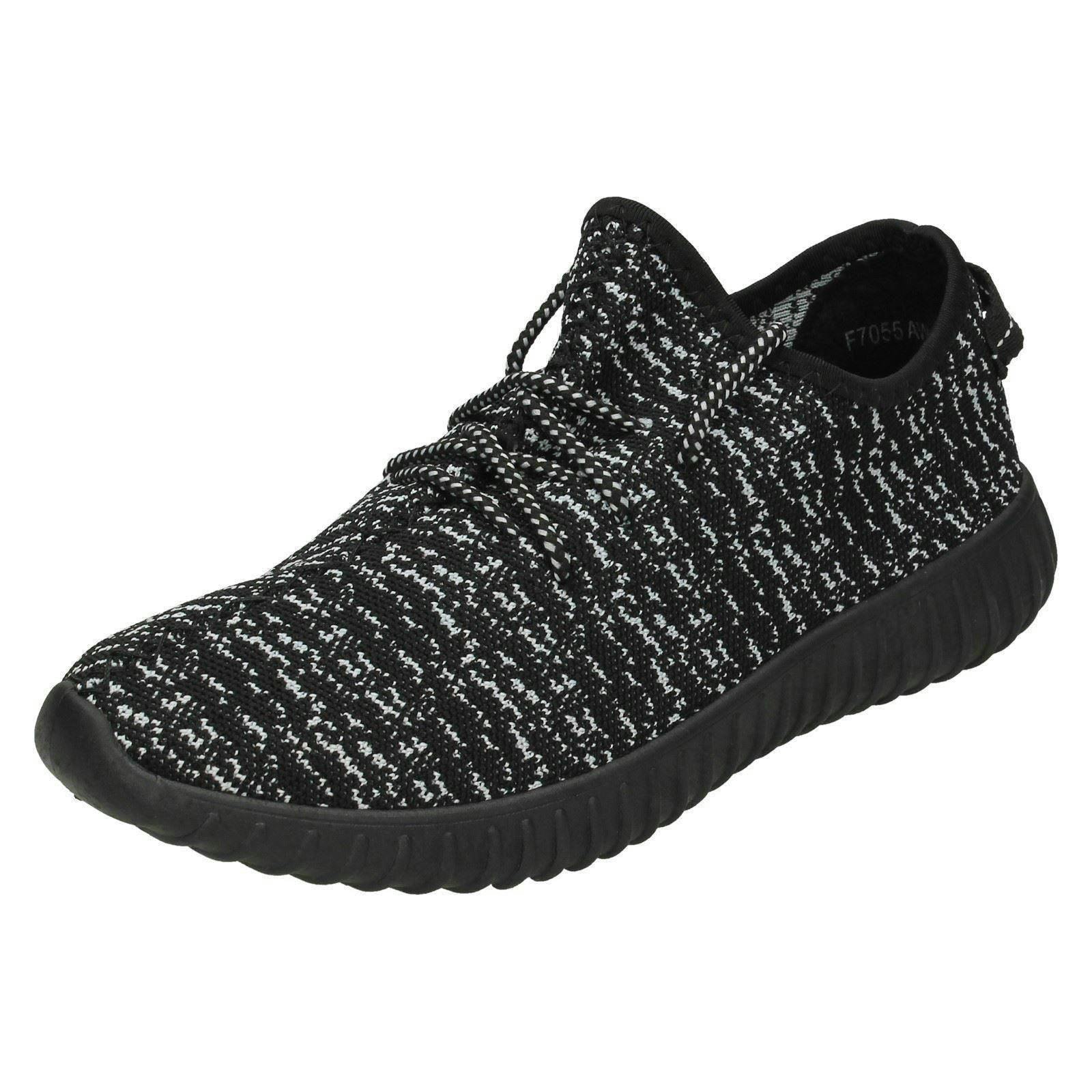Spot On Women's Black Casual Lace Up Trainers - Uk 3