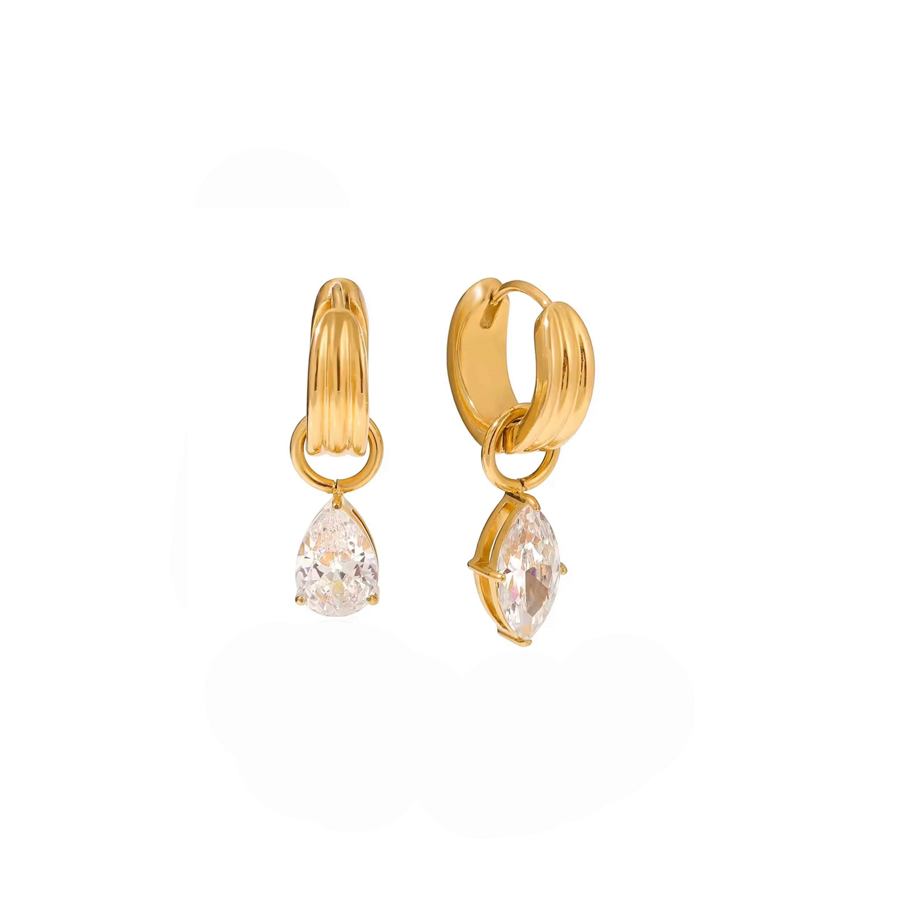 Luxe Tones Gold Aster Luxe 18Ct Plated Mismatch Earrings