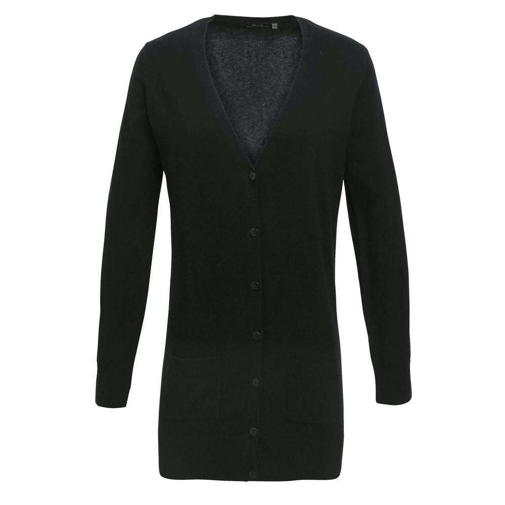 Premier (10 Uk, Black) Womens/Ladies Longline V Neck Cardigan - Image 3
