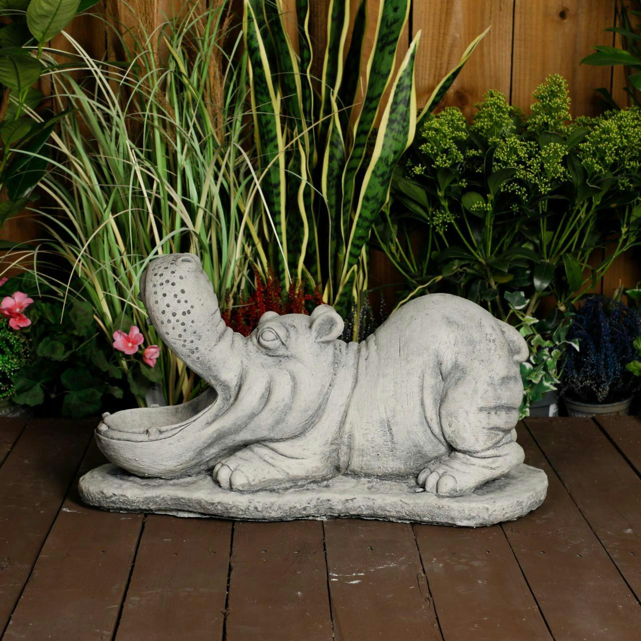 Osn Stone Cast Large Hippo Ornament