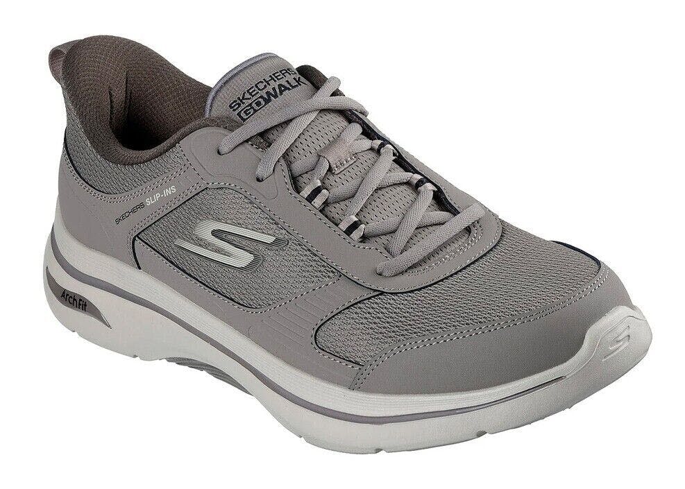 Skechers Men's Grey Slip Ins Gowalk Arch Fit 2.0 Seared Trainers 216650 - Uk 8 Eu 42.5