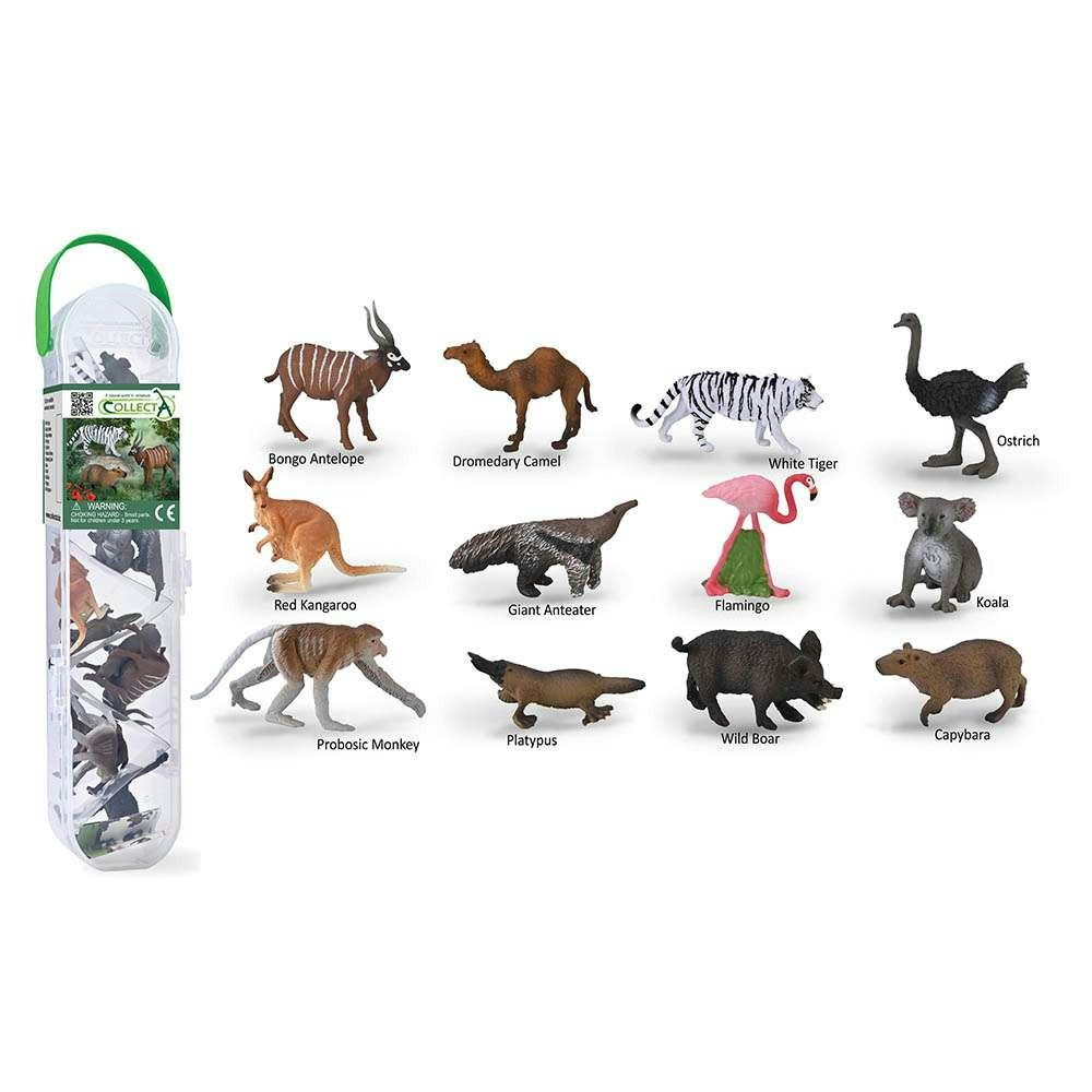 Collecta White/Red Box Of Mini Wild Animal 3