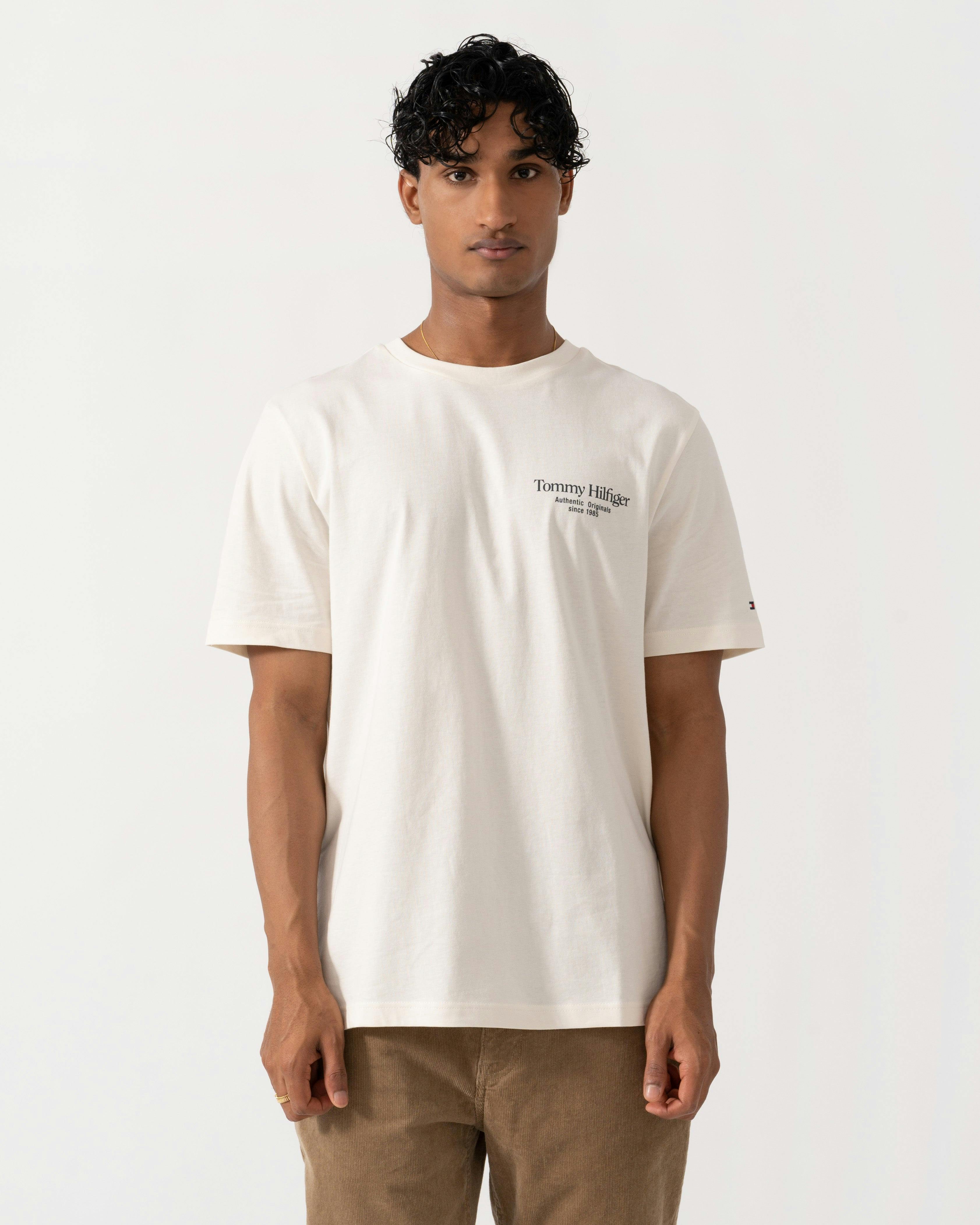 Tommy Hilfiger Back Graphic Jersey Crew Neck T-Shirt, Ivory, Size L, Men - Image 4